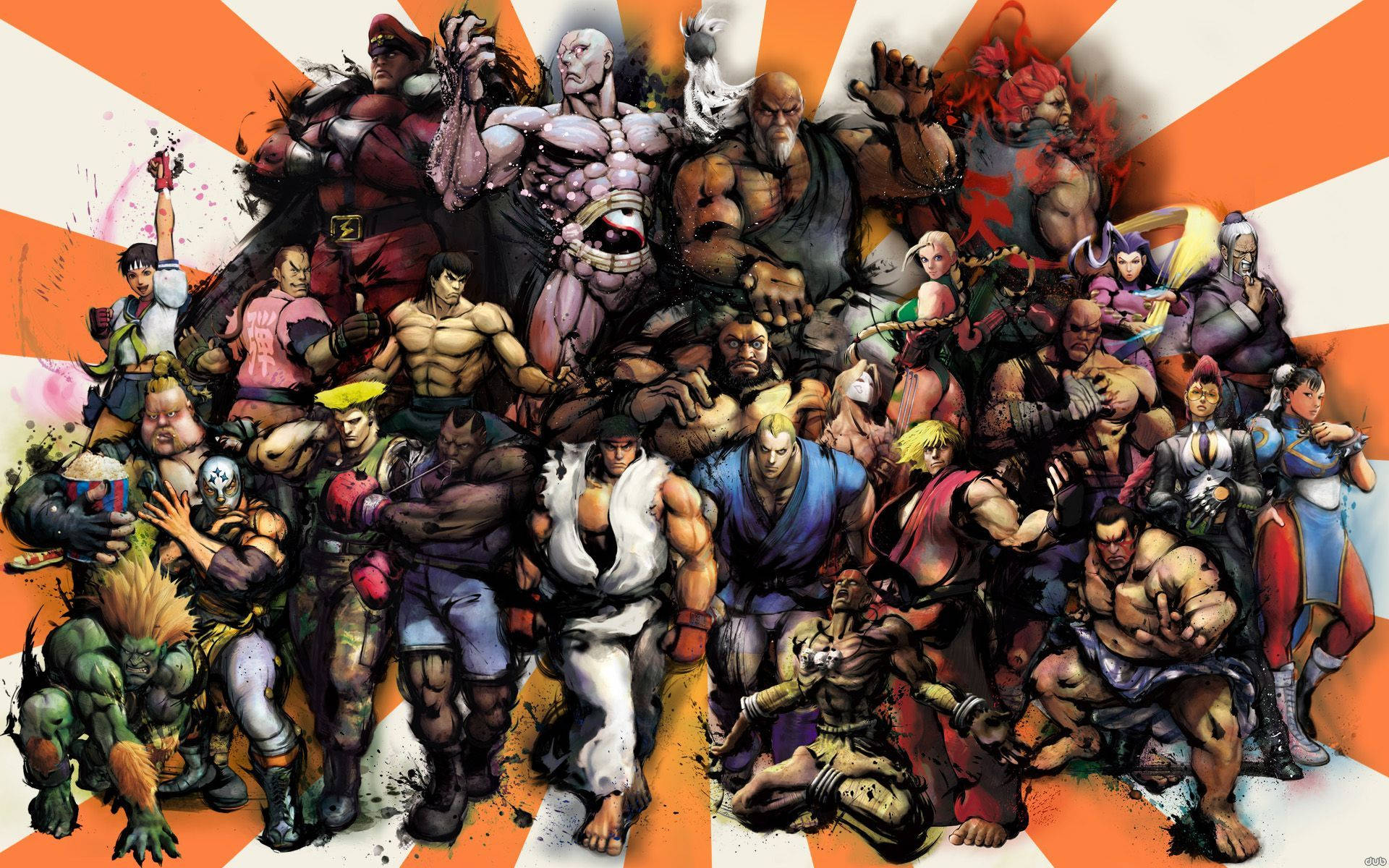 Street Fighter, anime-style, collage, Full HD Desktop Wallpaper