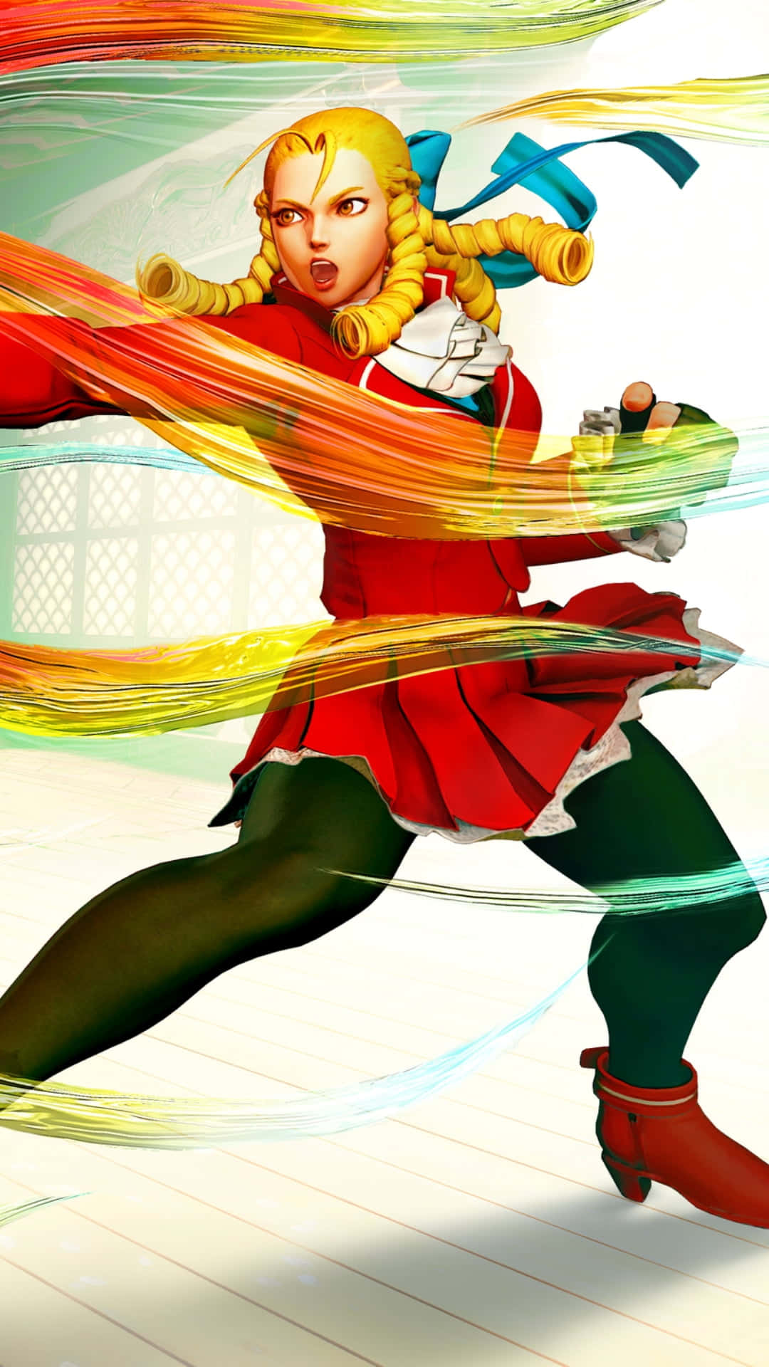 Street Fighter Characters, blonde braids, red outfit, Full HD Phone Wallpaper