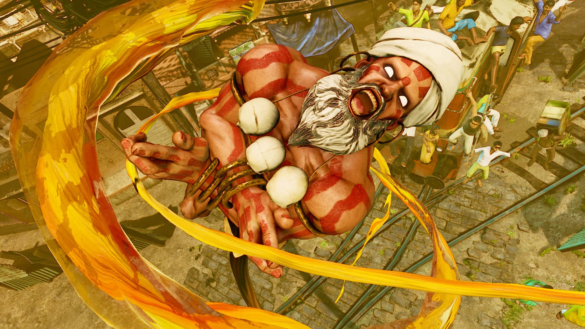 Street Fighter, Dhalsim, fire breath attack, Full HD Desktop Wallpaper