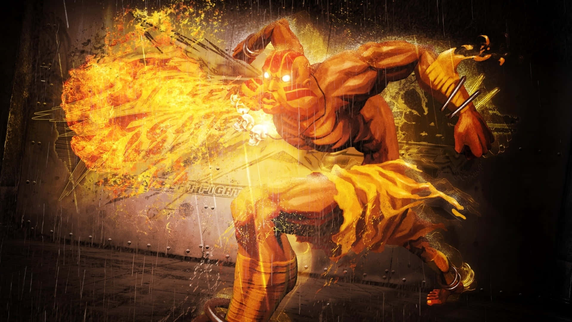 Street Fighter, Dhalsim, fire breath attack, Full HD Desktop Wallpaper