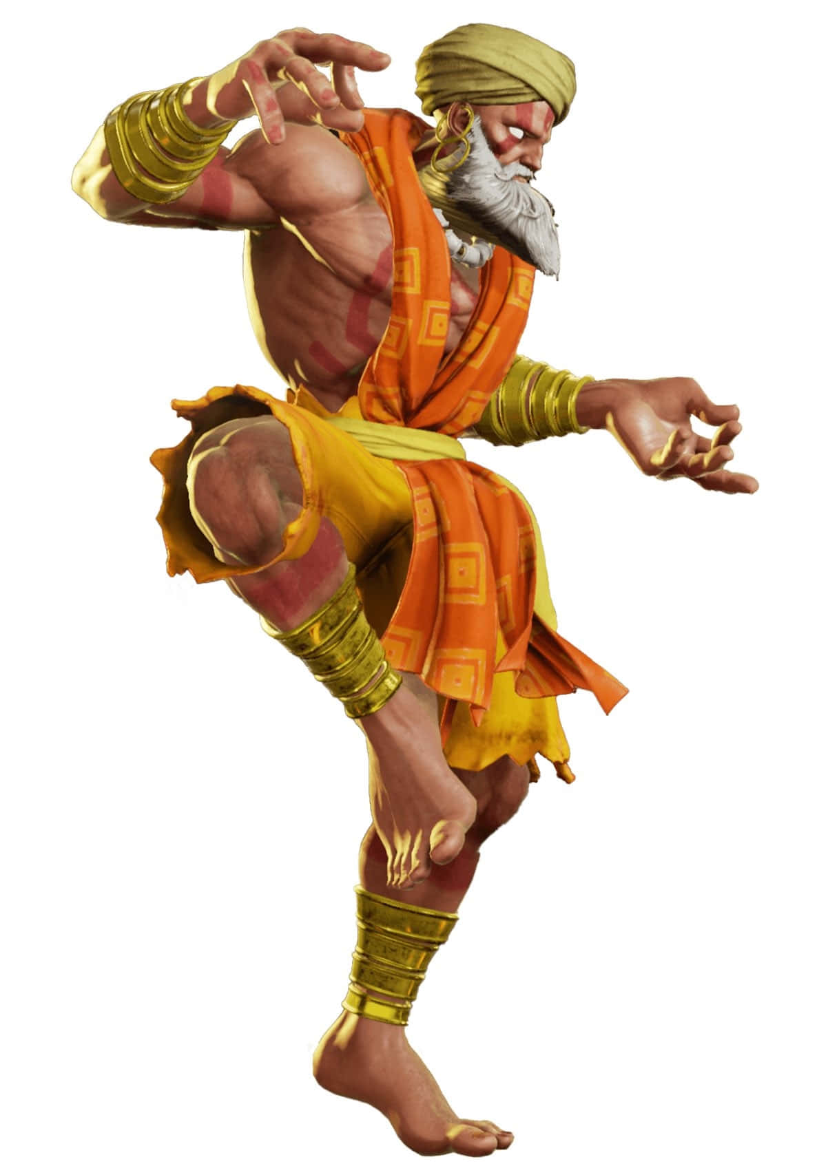 Street Fighter Dhalsim, orange and gold traditional attire, muscular bearded man, HD Phone Wallpaper