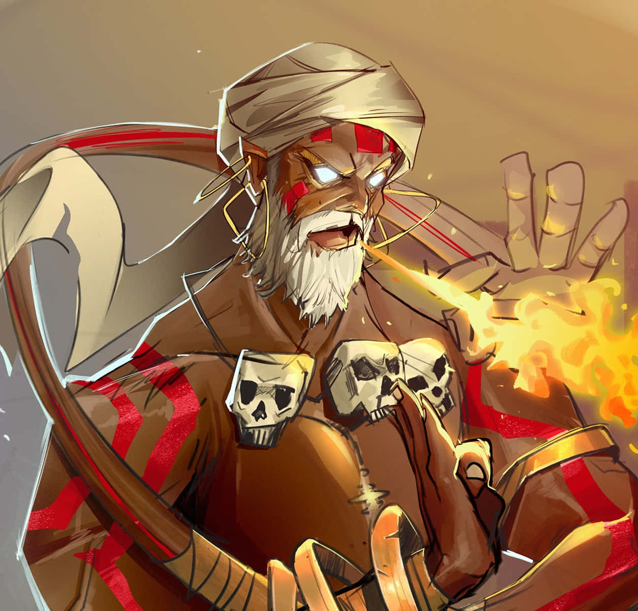 Dhalsim, fire breathing, yoga master, SD Desktop Wallpaper