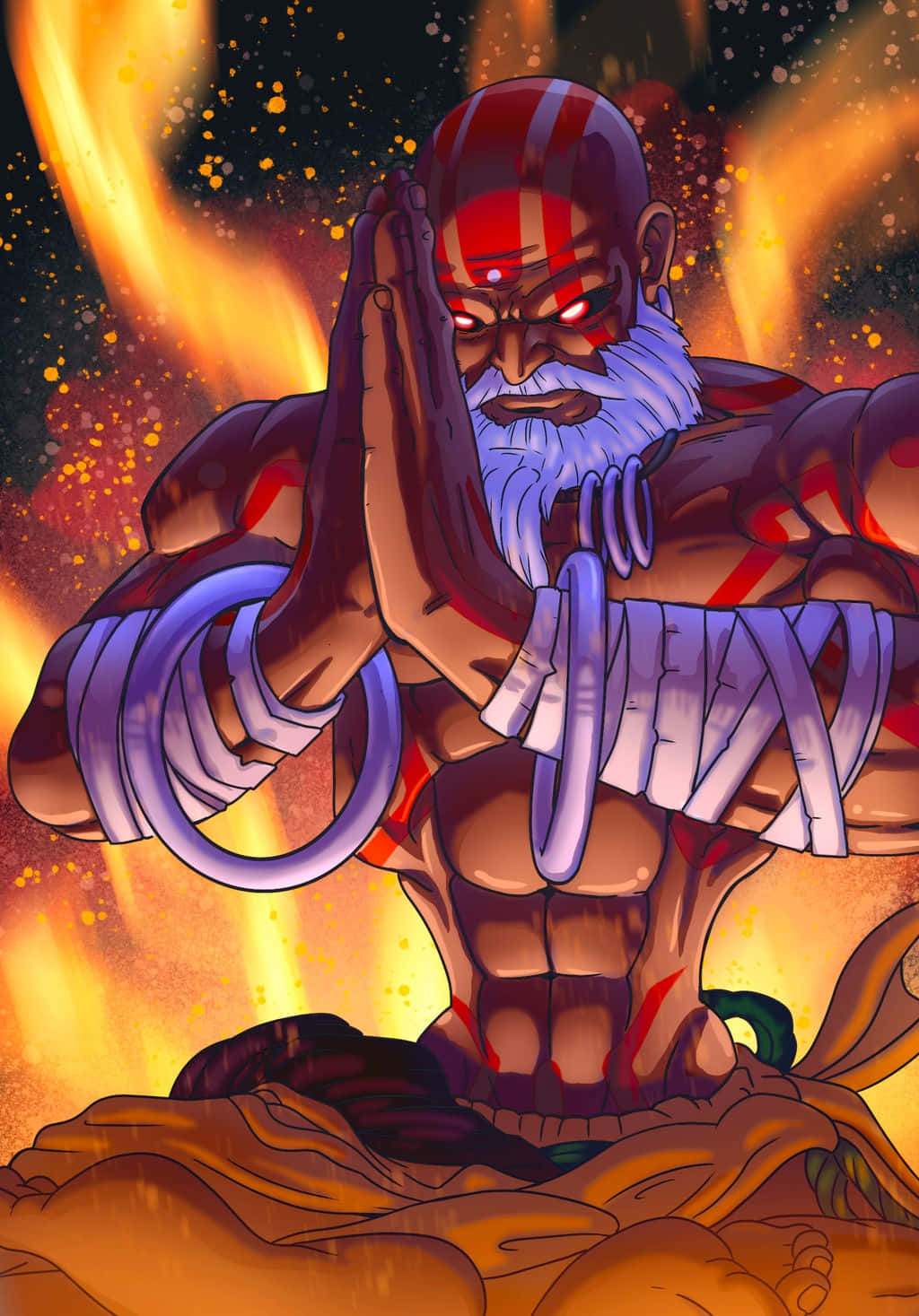 Dhalsim, fire breathing, yoga master, HD Phone Wallpaper