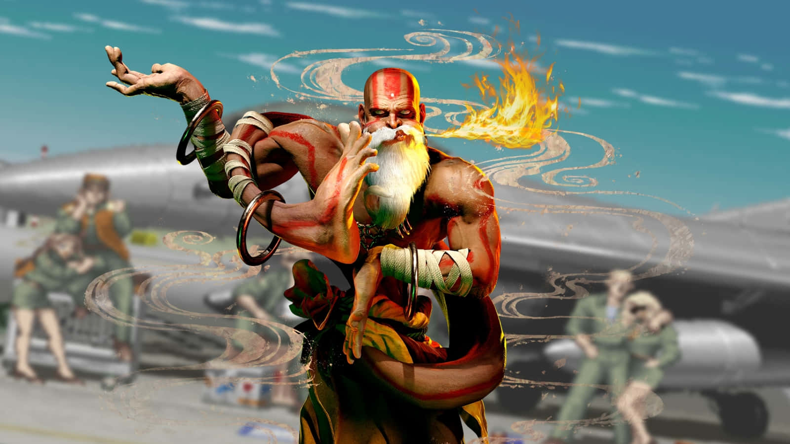 Street Fighter, Dhalsim, fire breath, HD Desktop Wallpaper