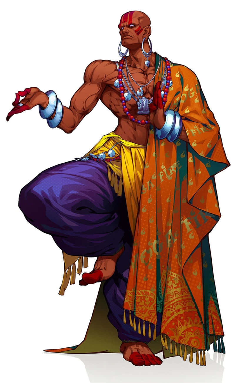 Street Fighter Dhalsim, red face paint, large hoop earrings, HD Phone Wallpaper