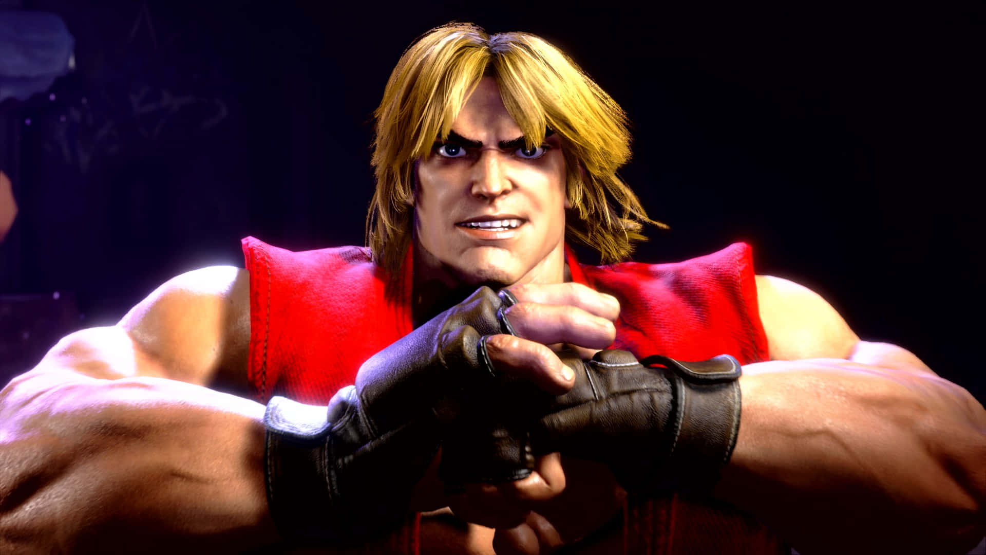 Street Fighter Ken, red vest, black gloves, Full HD Desktop Wallpaper