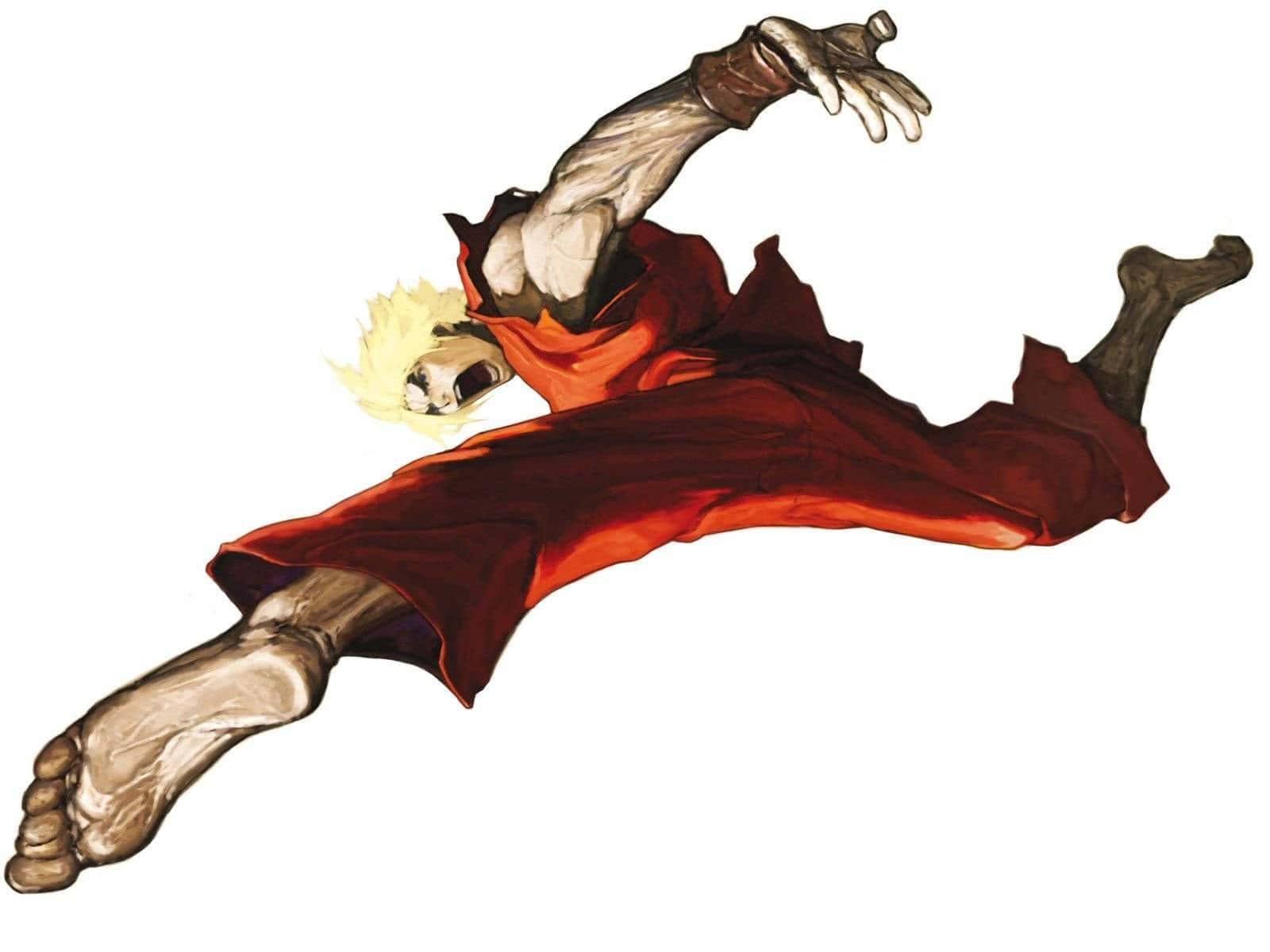 Street Fighter Ken, spiky blonde hair, red robe, HD Desktop Wallpaper
