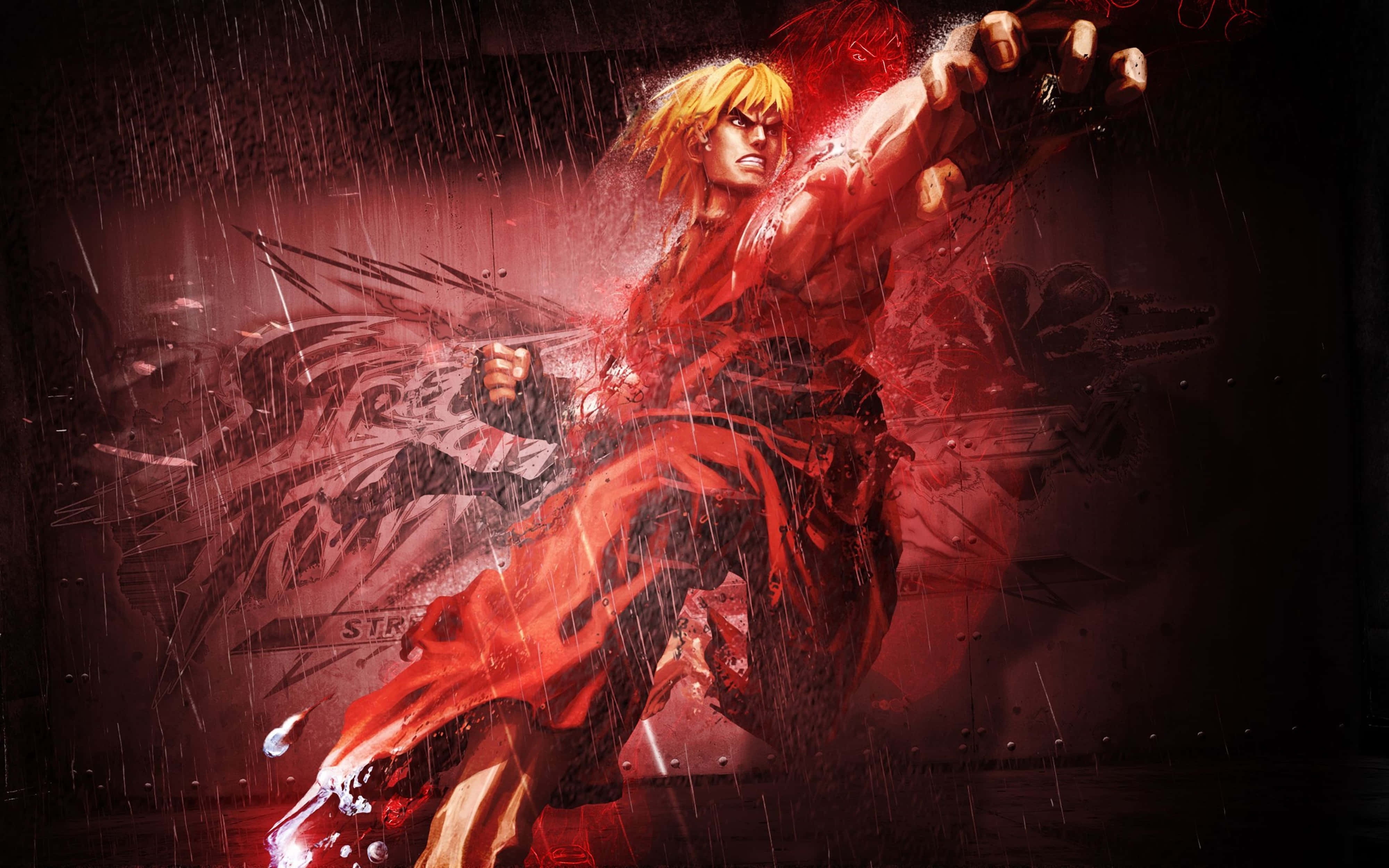Street Fighter, Ken, blonde hair, 4K Desktop Wallpaper