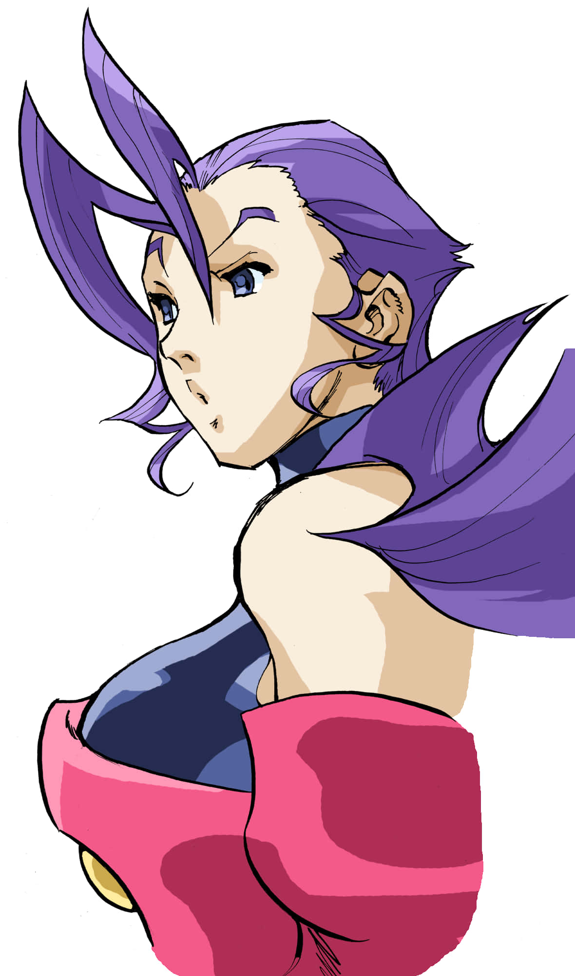 Street Fighter Rose, spiky purple hair, blue eyes, Full HD Phone Wallpaper