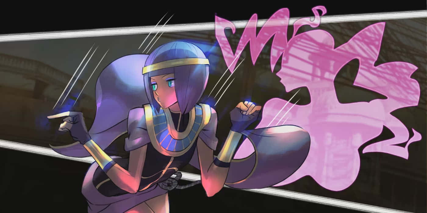 Street Fighter Rose, purple-haired anime girl, ancient Egyptian attire, HD Desktop Wallpaper