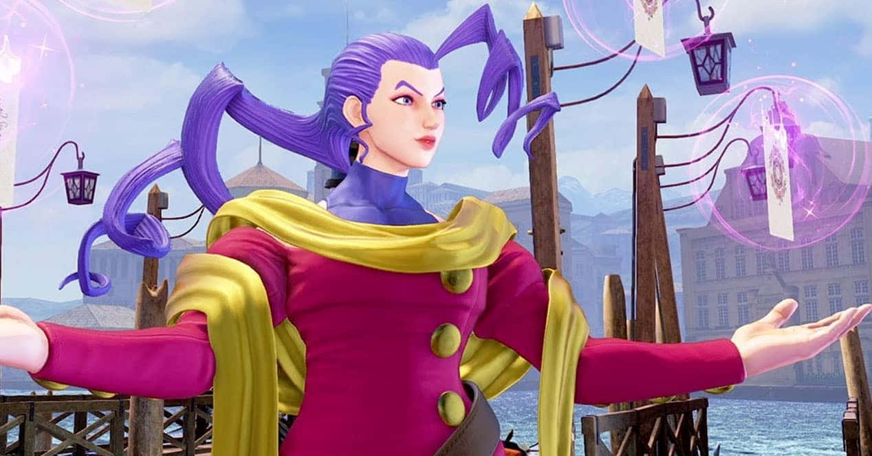 Street Fighter Rose, purple hair, magenta outfit, SD Desktop Wallpaper