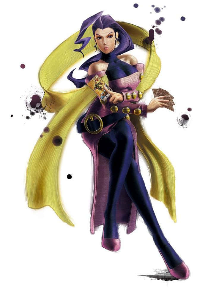 Street Fighter Rose, purple outfit, yellow cape, SD Phone Wallpaper