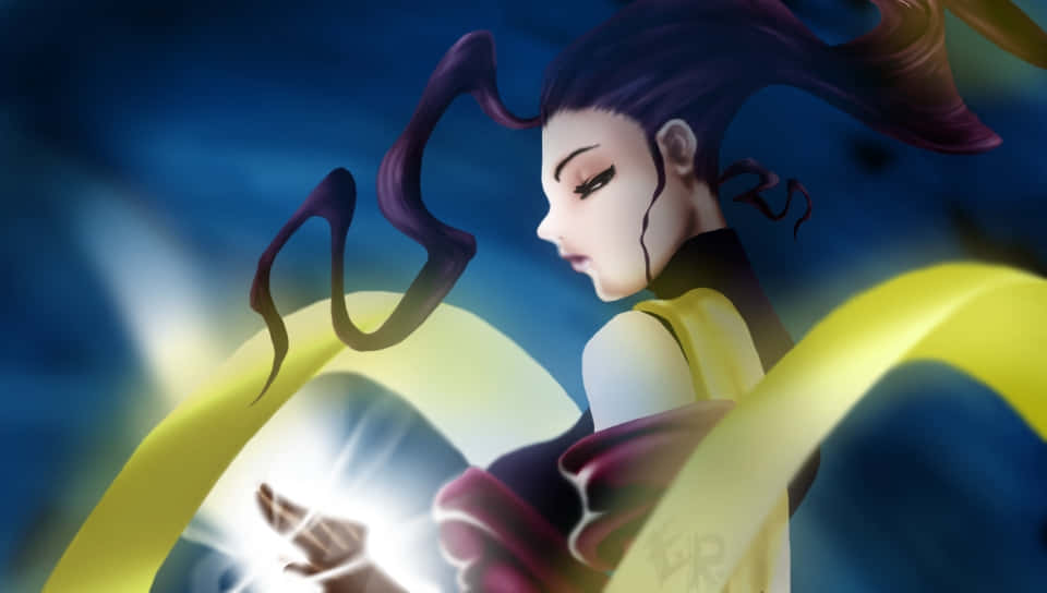 Street Fighter Rose, dark hair, yellow ribbons, SD Desktop Wallpaper