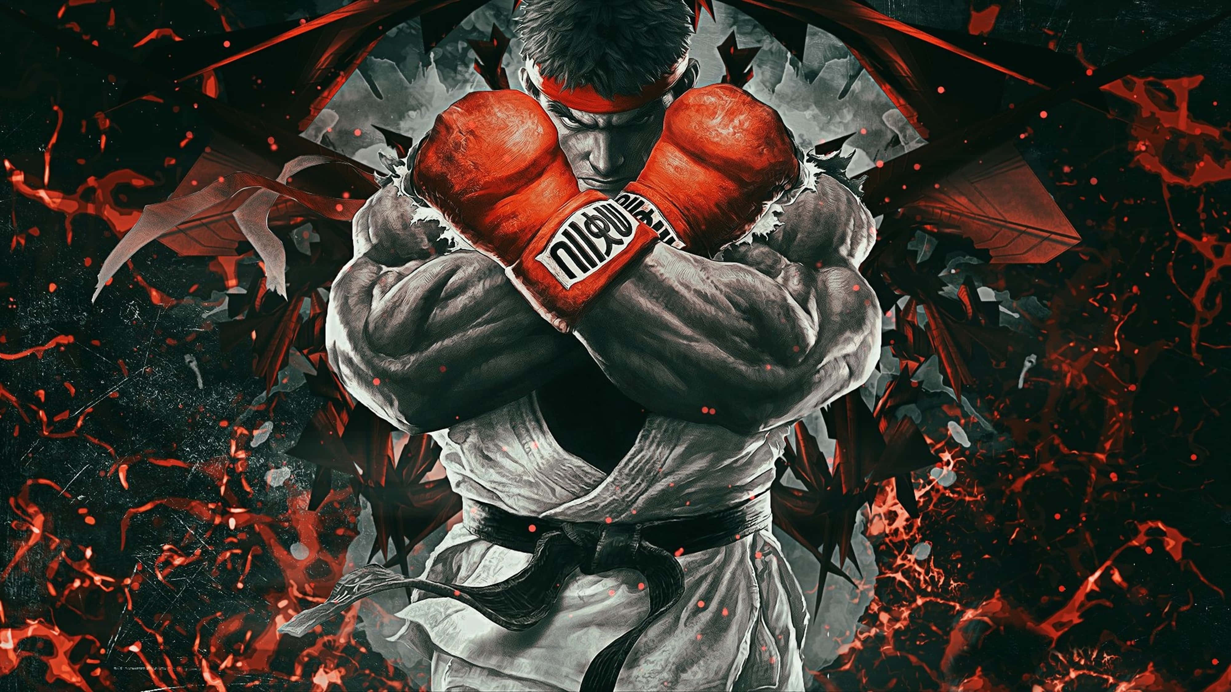 Street Fighter, Ryu, red gloves, 4K Desktop Wallpaper
