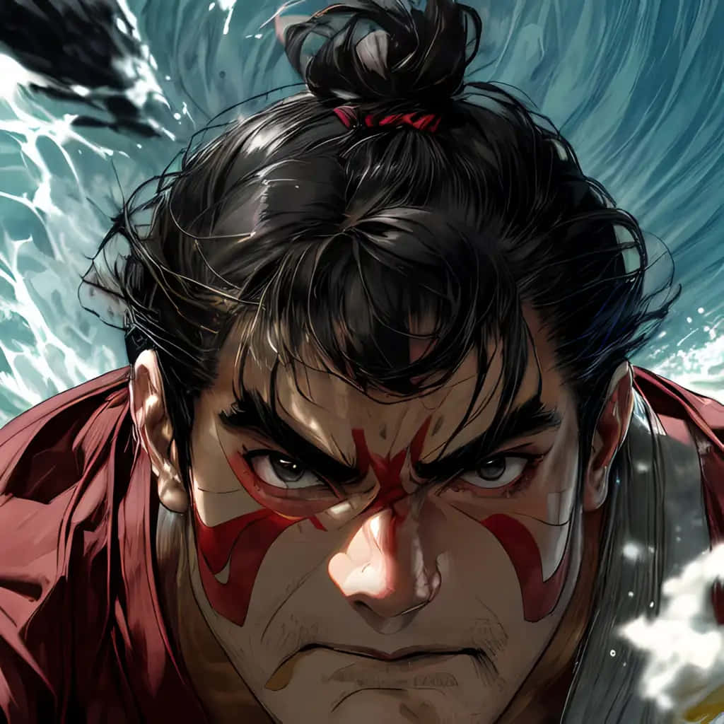 Street Fighter Ryu, dark hair, topknot, SD Desktop Wallpaper