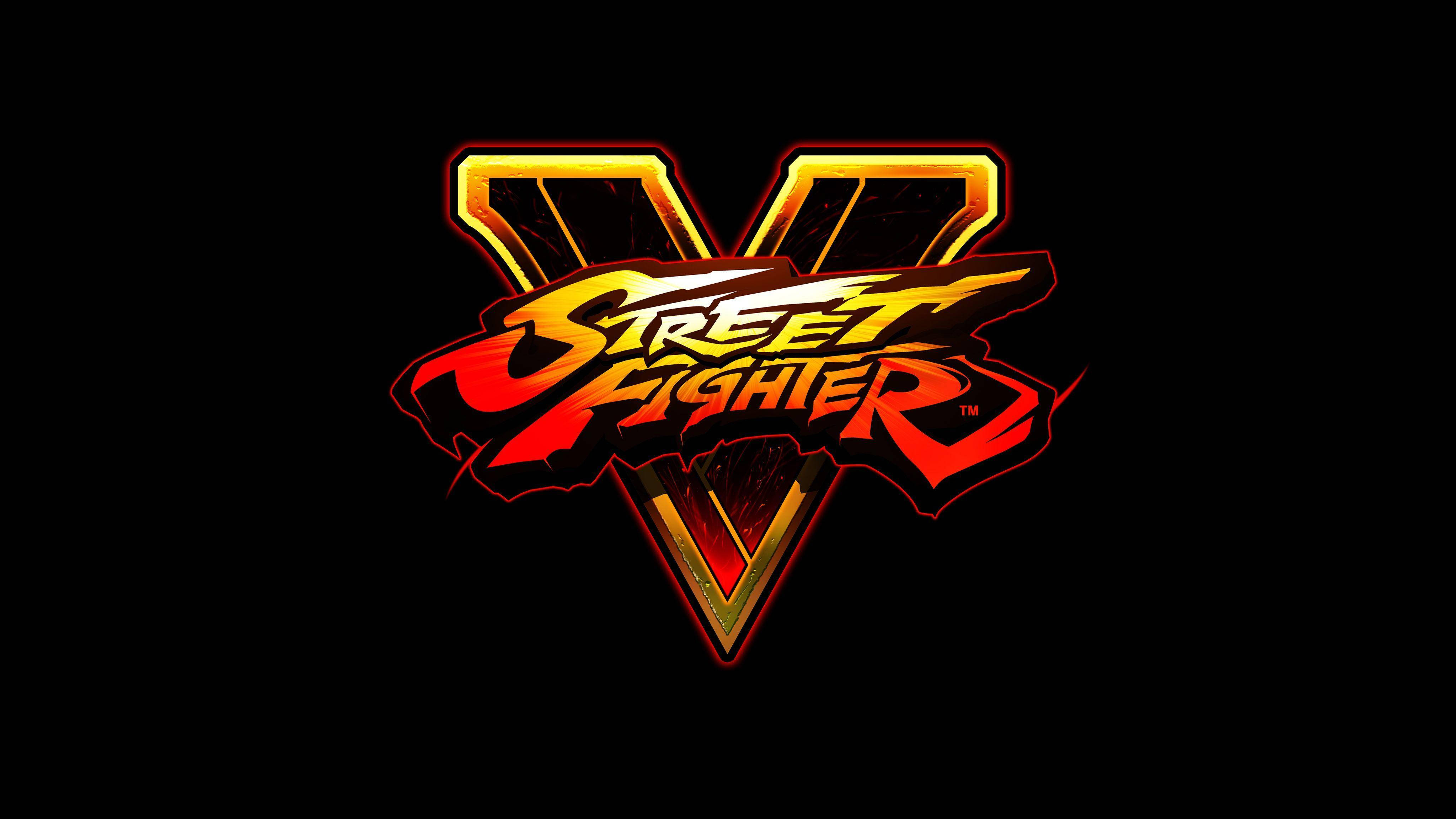 Street Fighter V, Letter V, fiery red, 4K Desktop Wallpaper