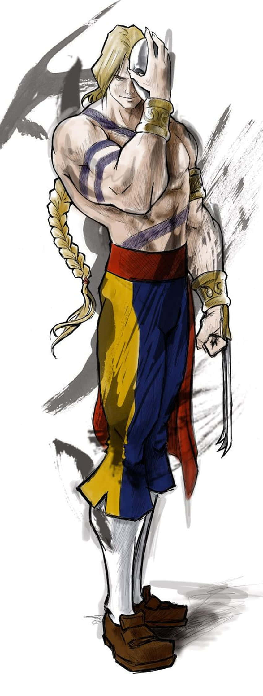 Street Fighter Vega, blonde warrior, braided ponytail, Full HD Phone Wallpaper