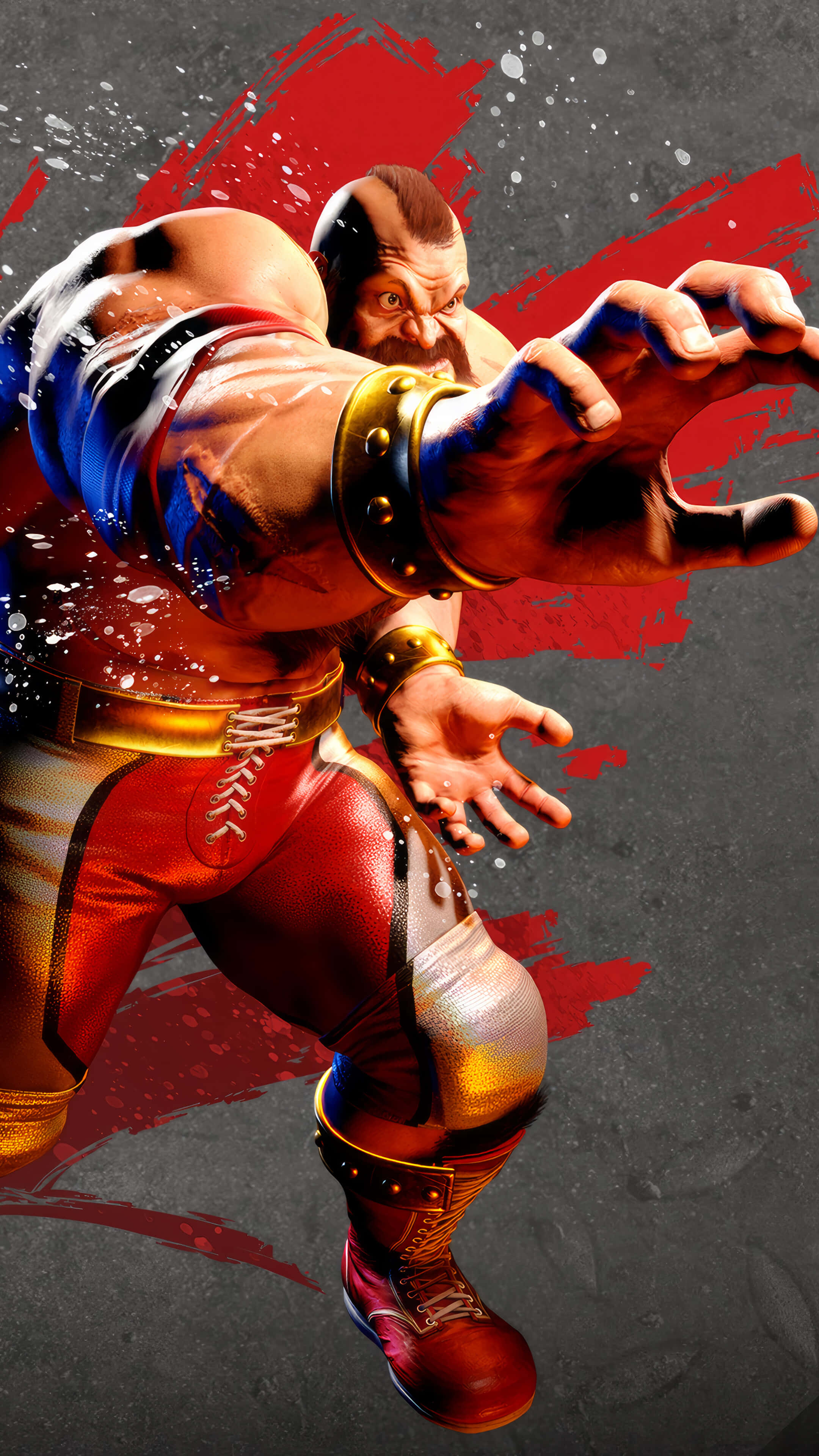 Street Fighter, Zangief, red gold and blue attire, 4K Phone Wallpaper