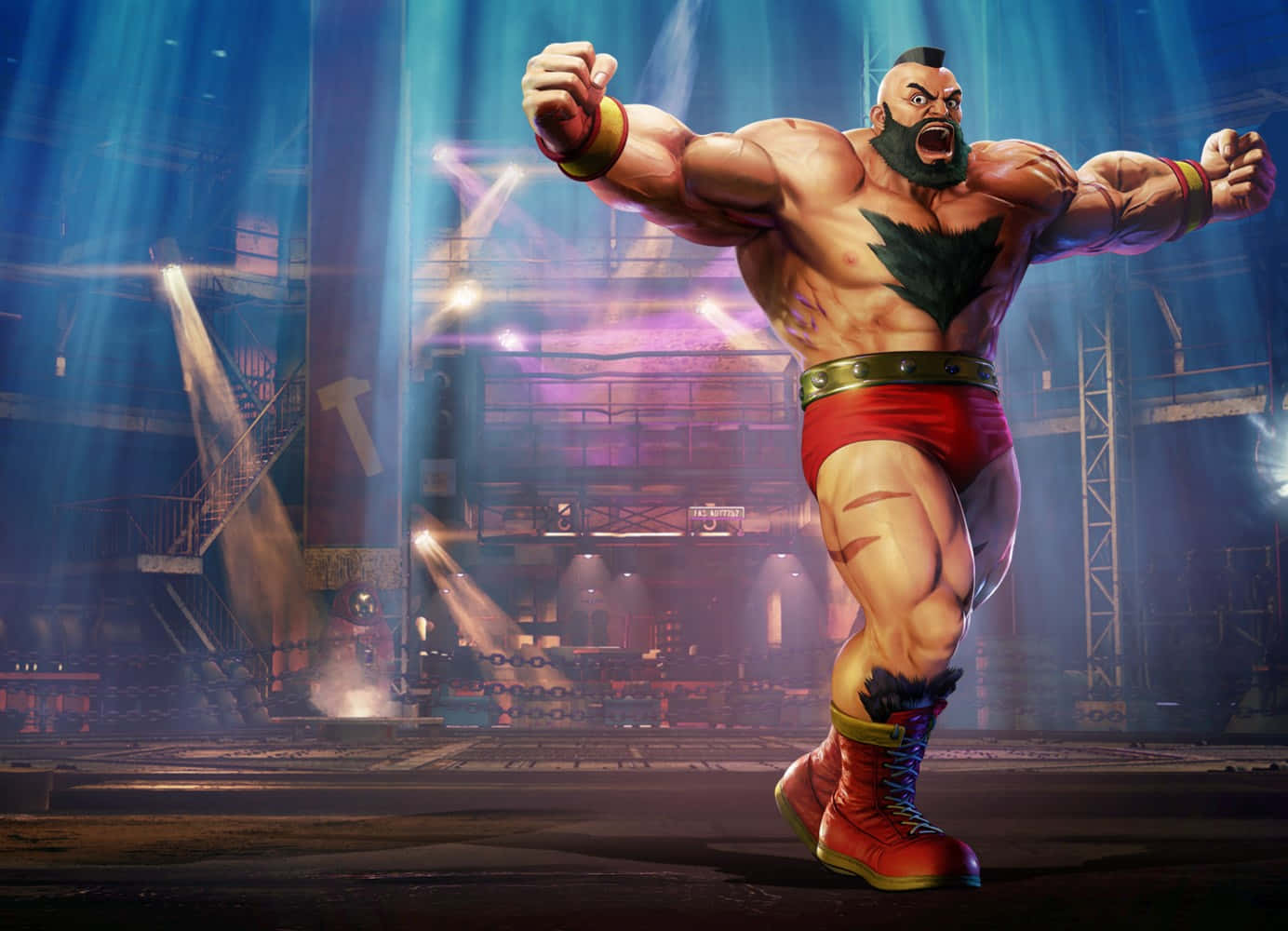 Street Fighter, Zangief, black beard, HD Desktop Wallpaper