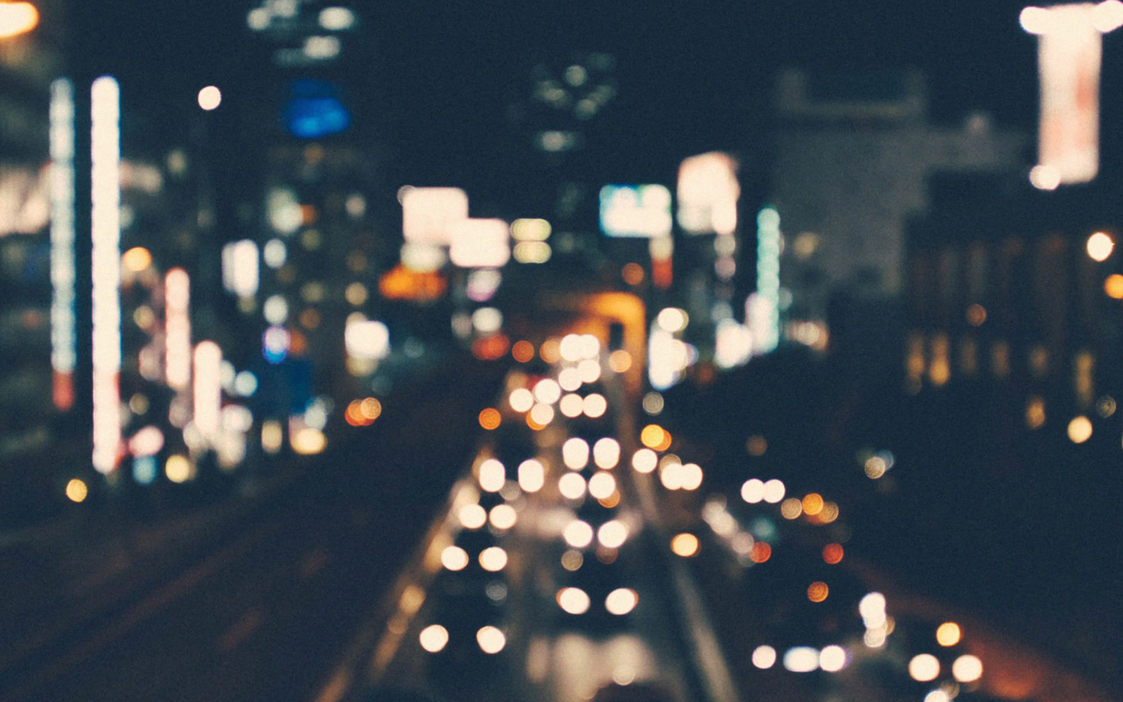Night Street, 3840 x 2400, Bokeh lights, 4K Desktop Wallpaper