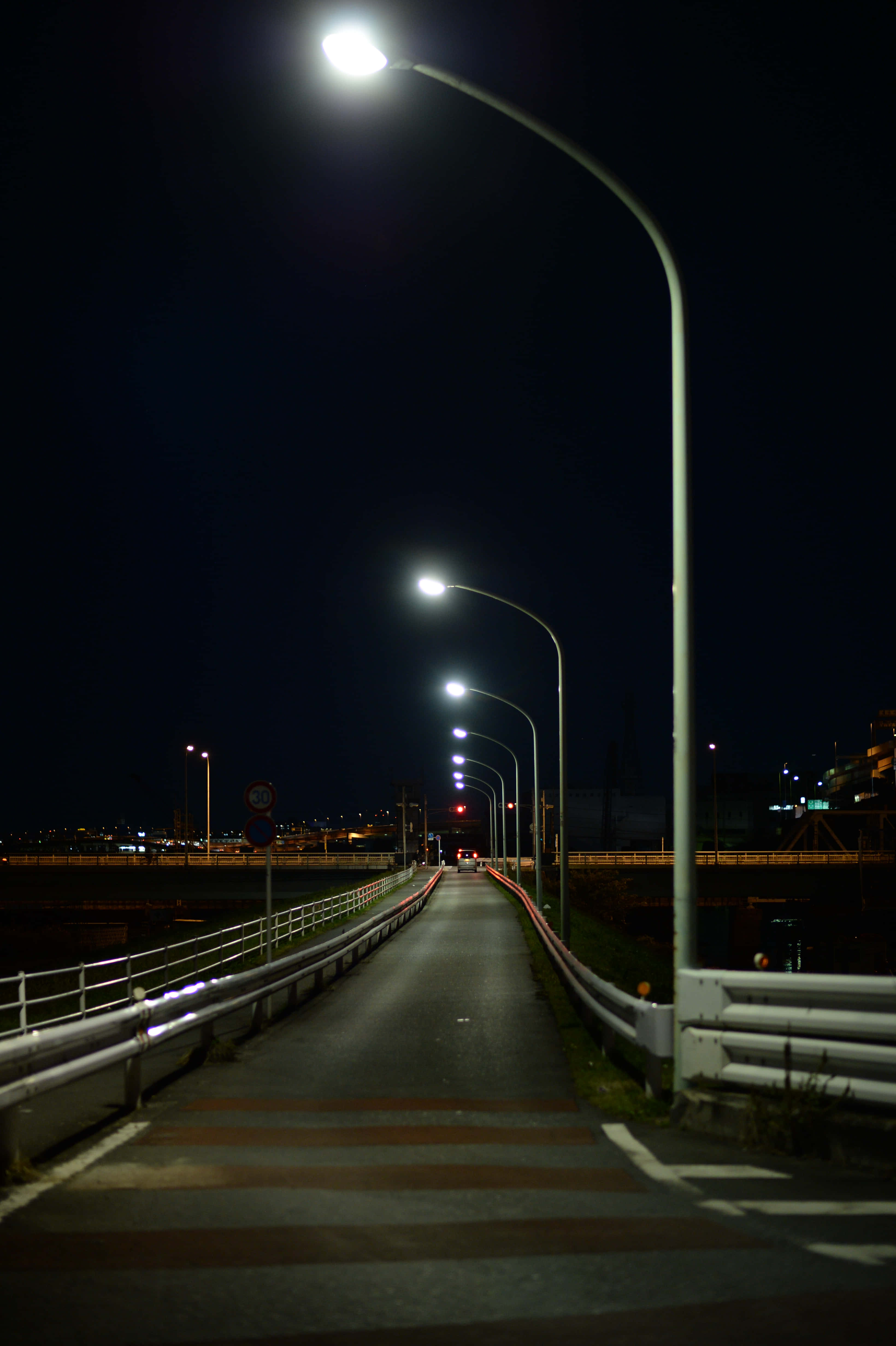 Street Light, bright streetlights, dark night, 4K Phone Wallpaper