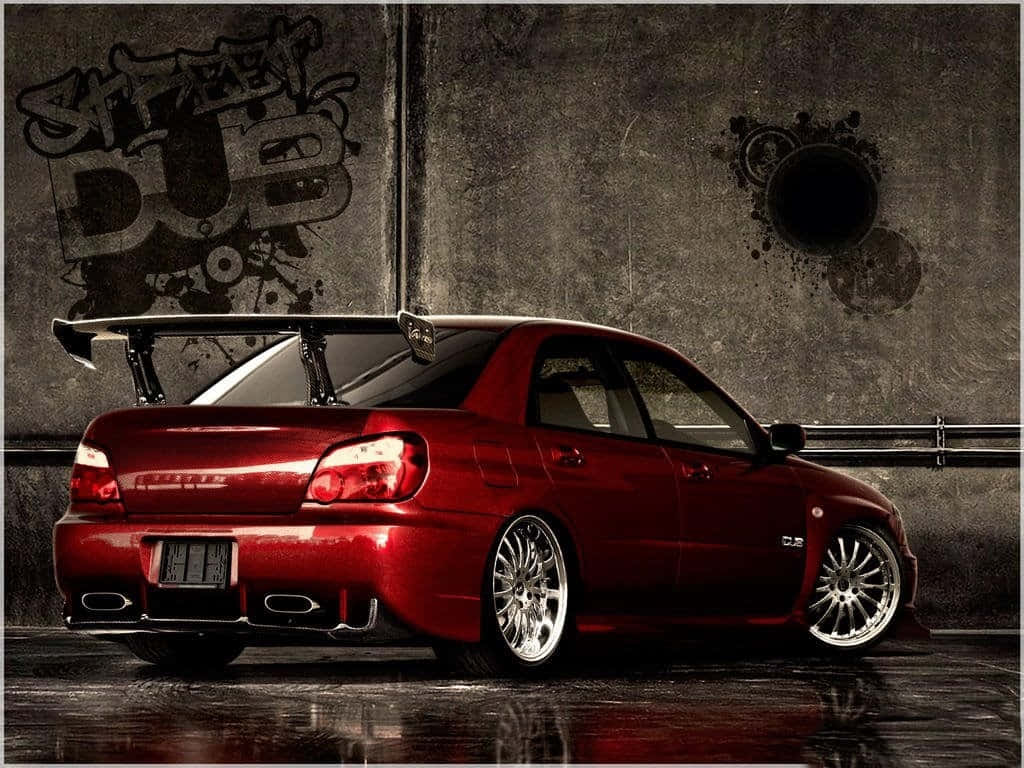 Street Racing, glossy red, modified sports car, SD Desktop Wallpaper