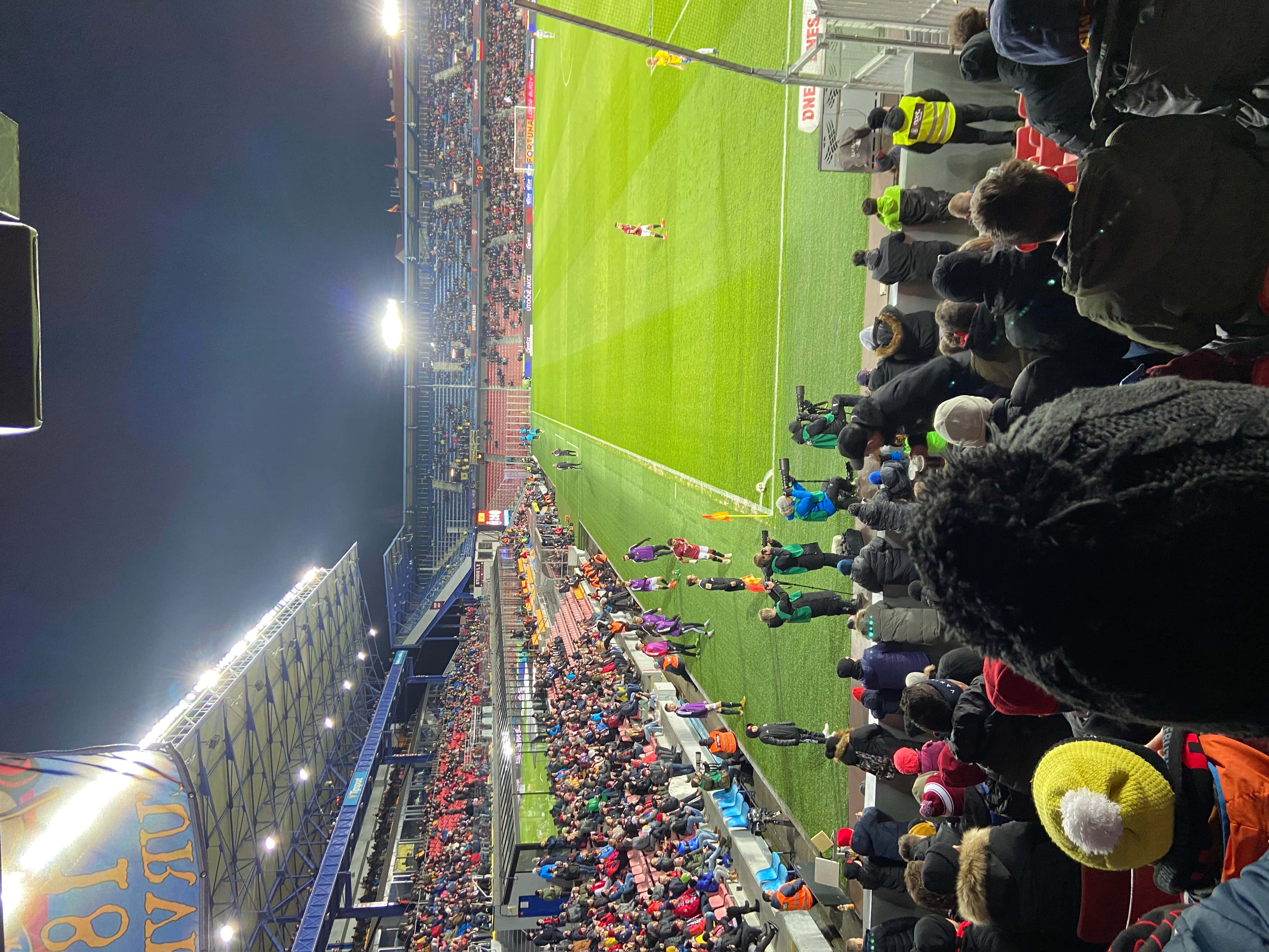 soccer stadium, night, floodlights, 4K Desktop Wallpaper