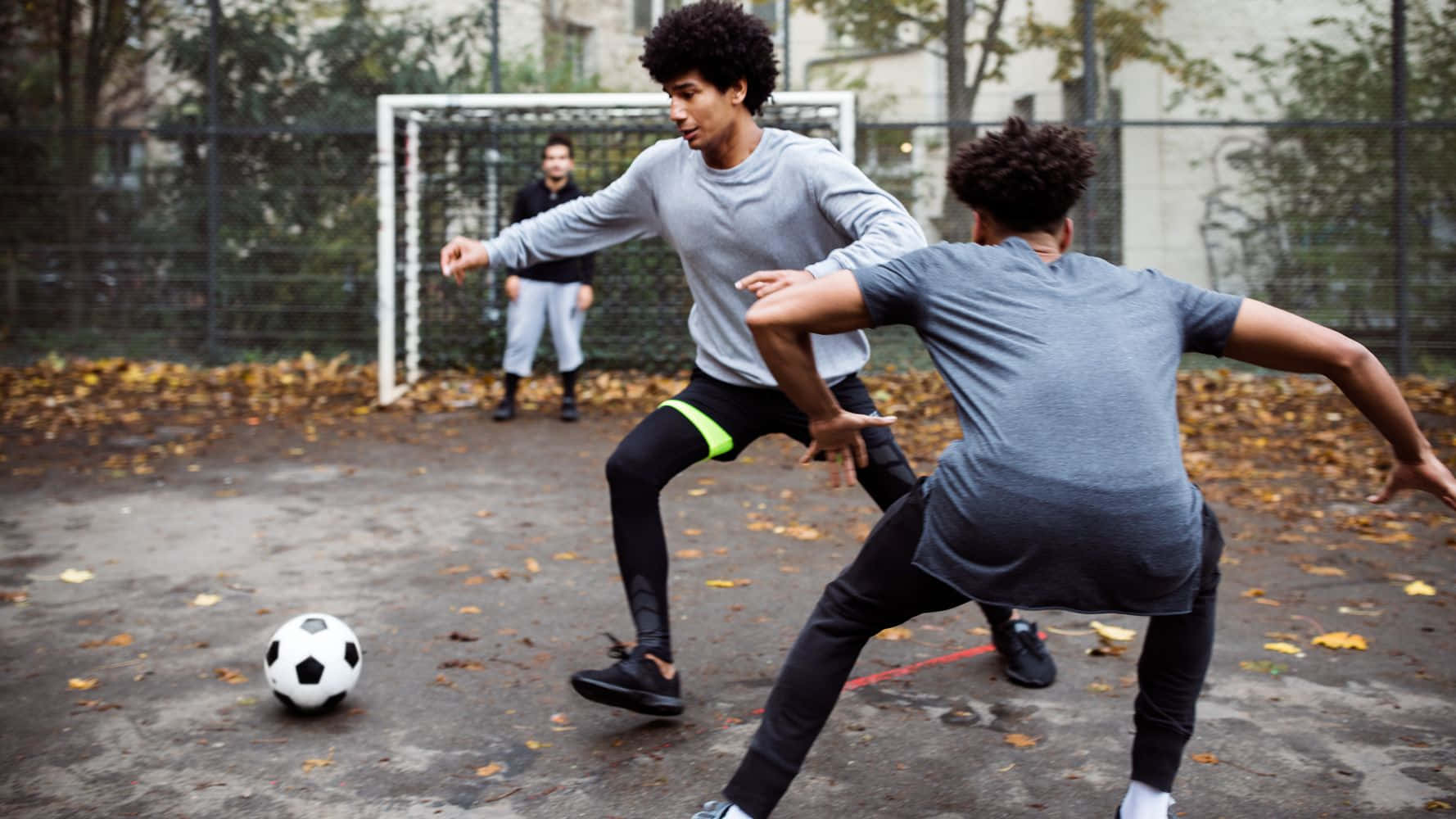 Street Soccer, urban court, soccer ball, HD Desktop Wallpaper