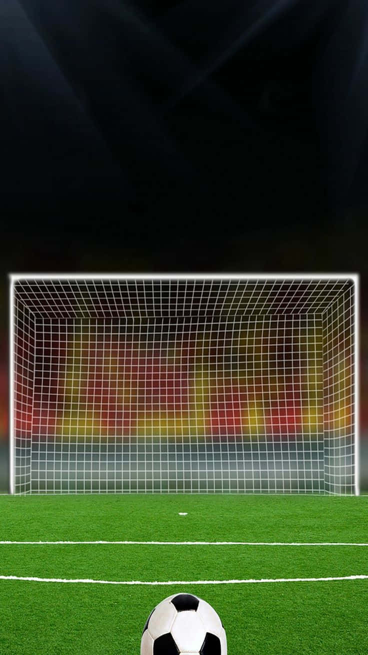 soccer ball, goal post, vibrant green turf, HD Phone Wallpaper