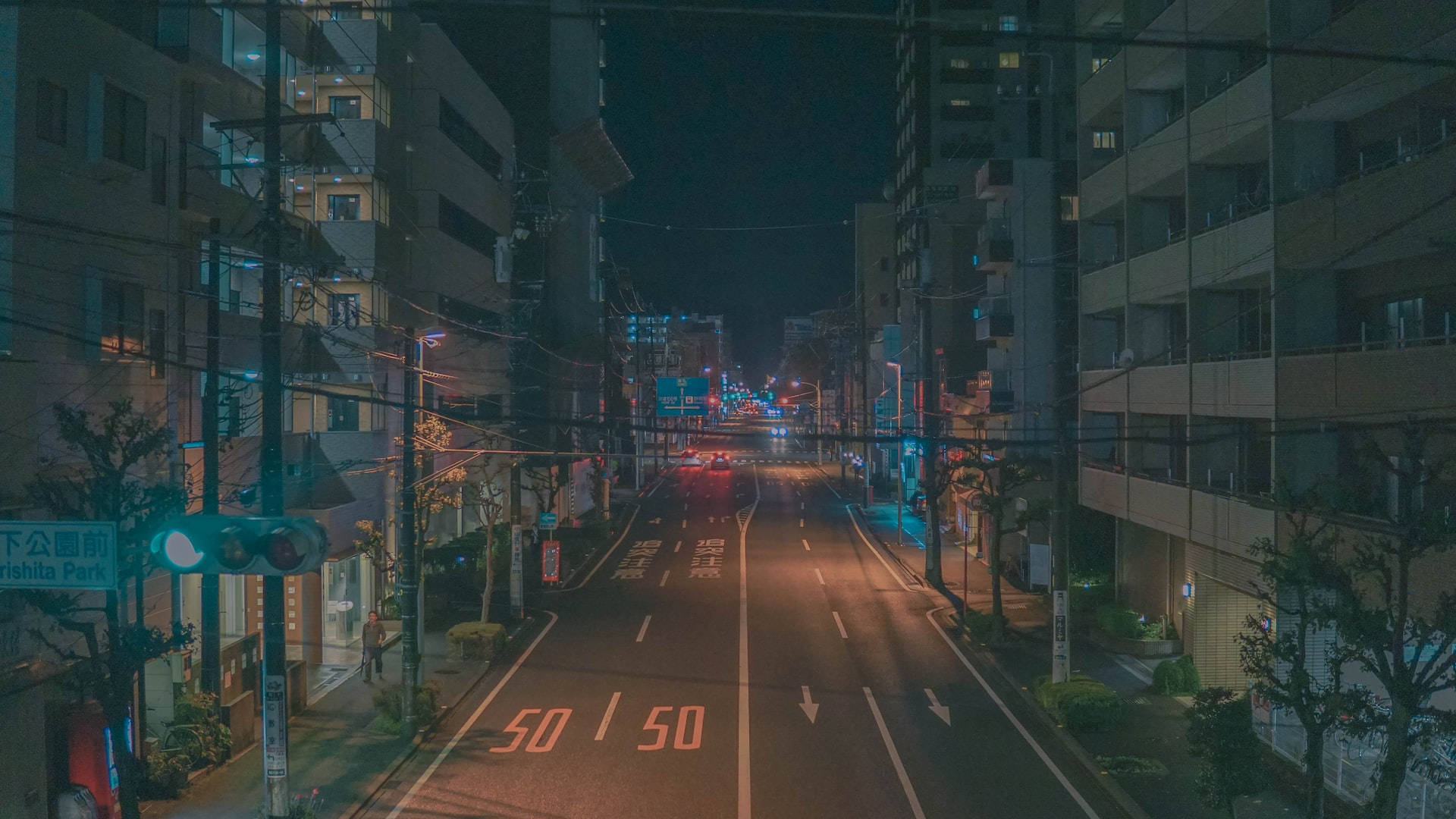 Night, Empty Road, Urban Street, Full HD Desktop Wallpaper