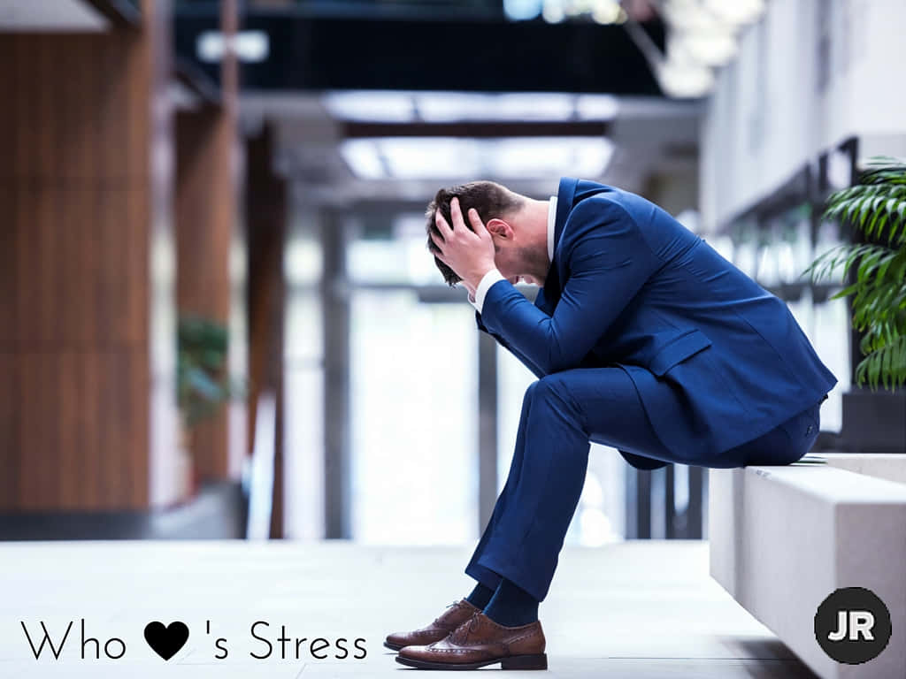 stress man, blue suit, businessman, SD Desktop Wallpaper
