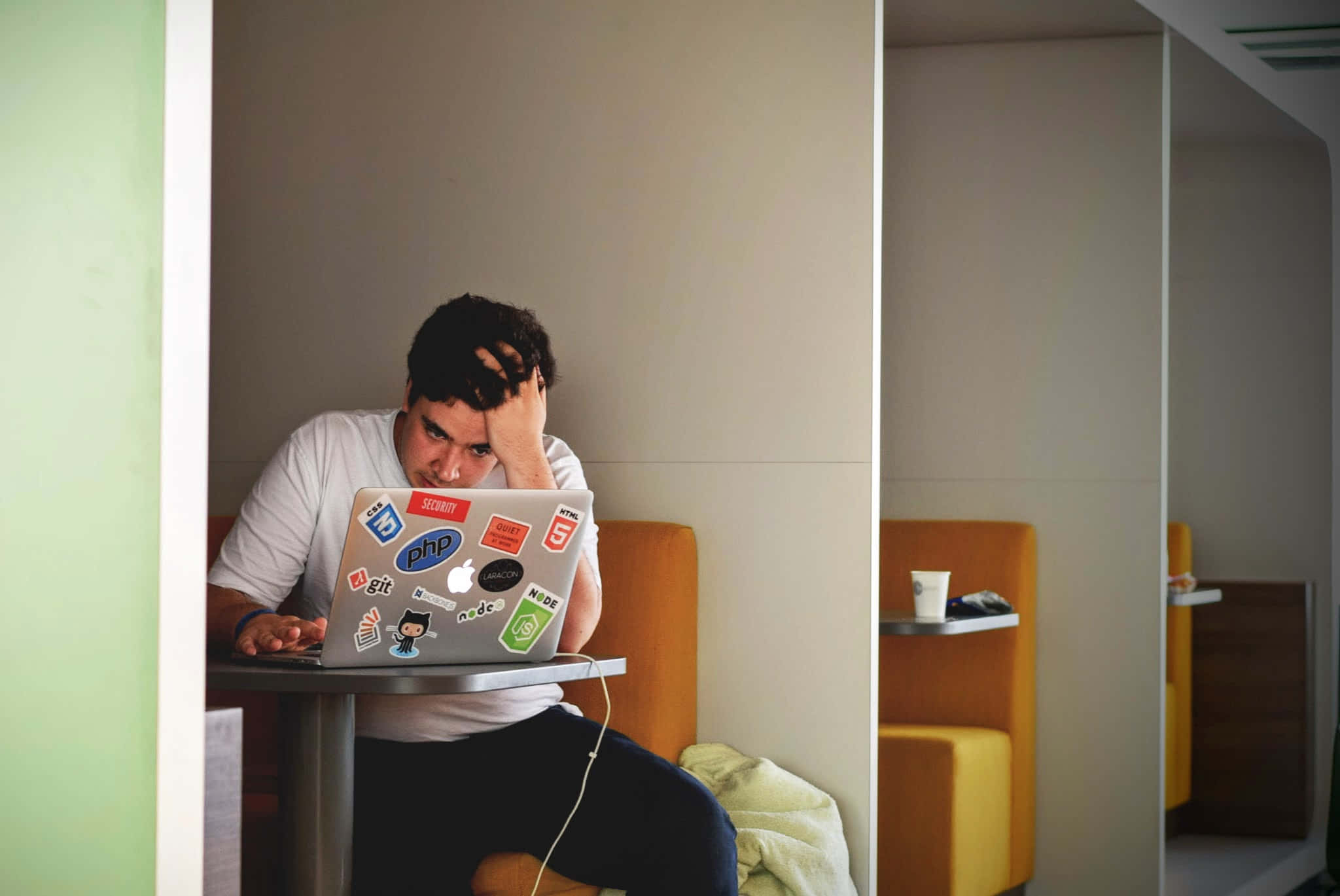 Stress Man, laptop, tech stickers, Full HD Desktop Wallpaper