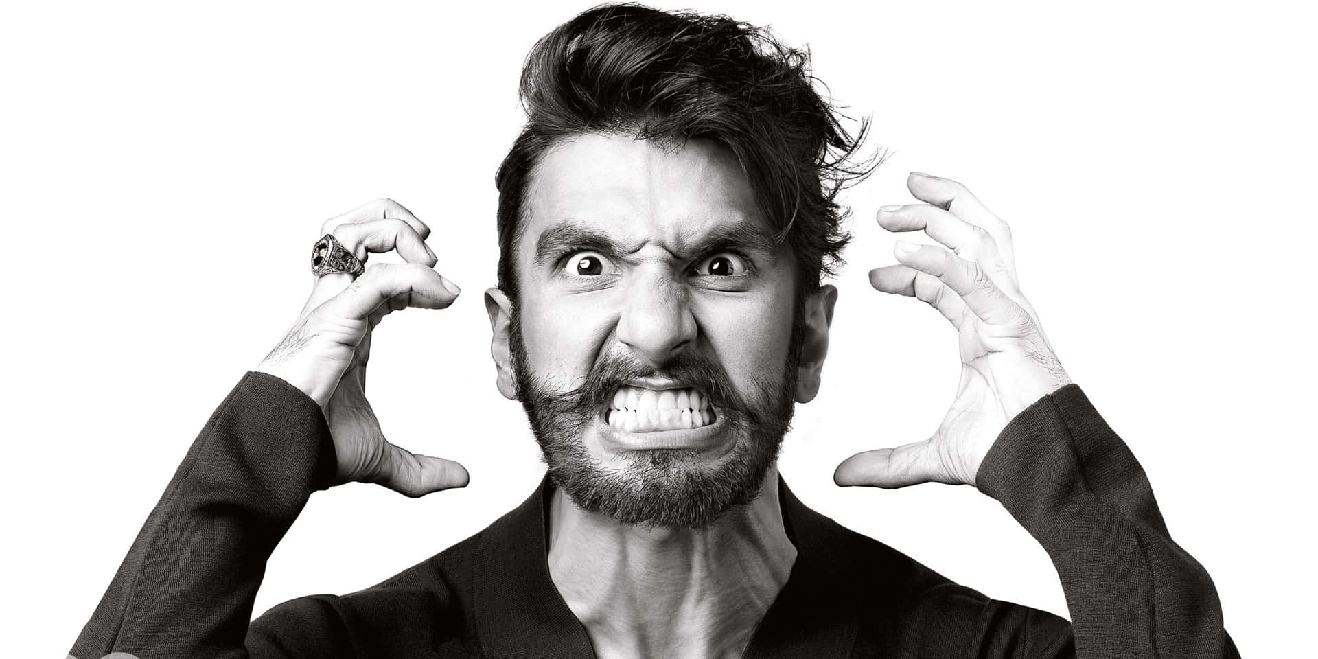 Stress Man, wild hair, beard, Full HD Desktop Wallpaper