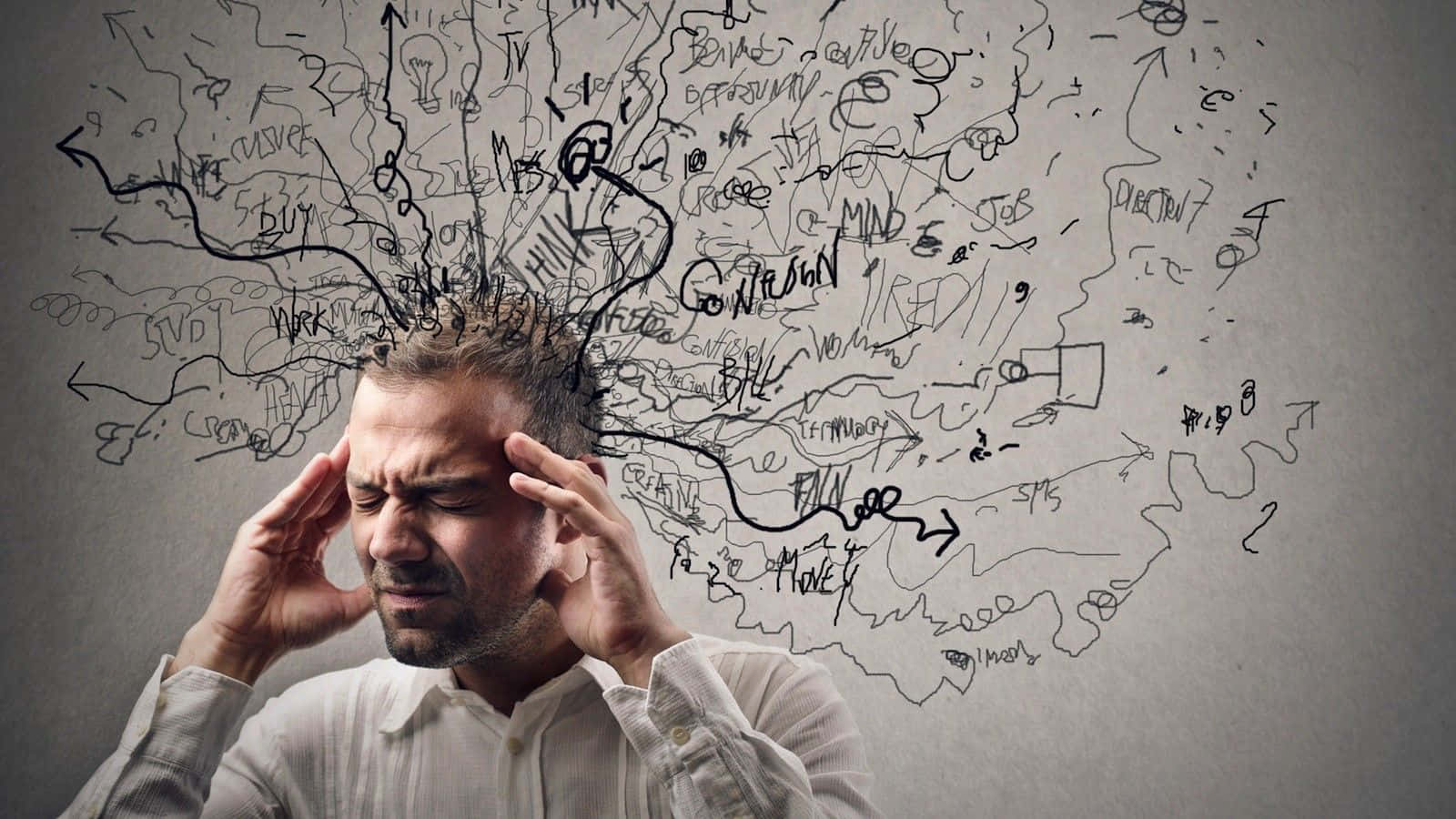 stress, overthinking, chaotic scribbles, HD Desktop Wallpaper