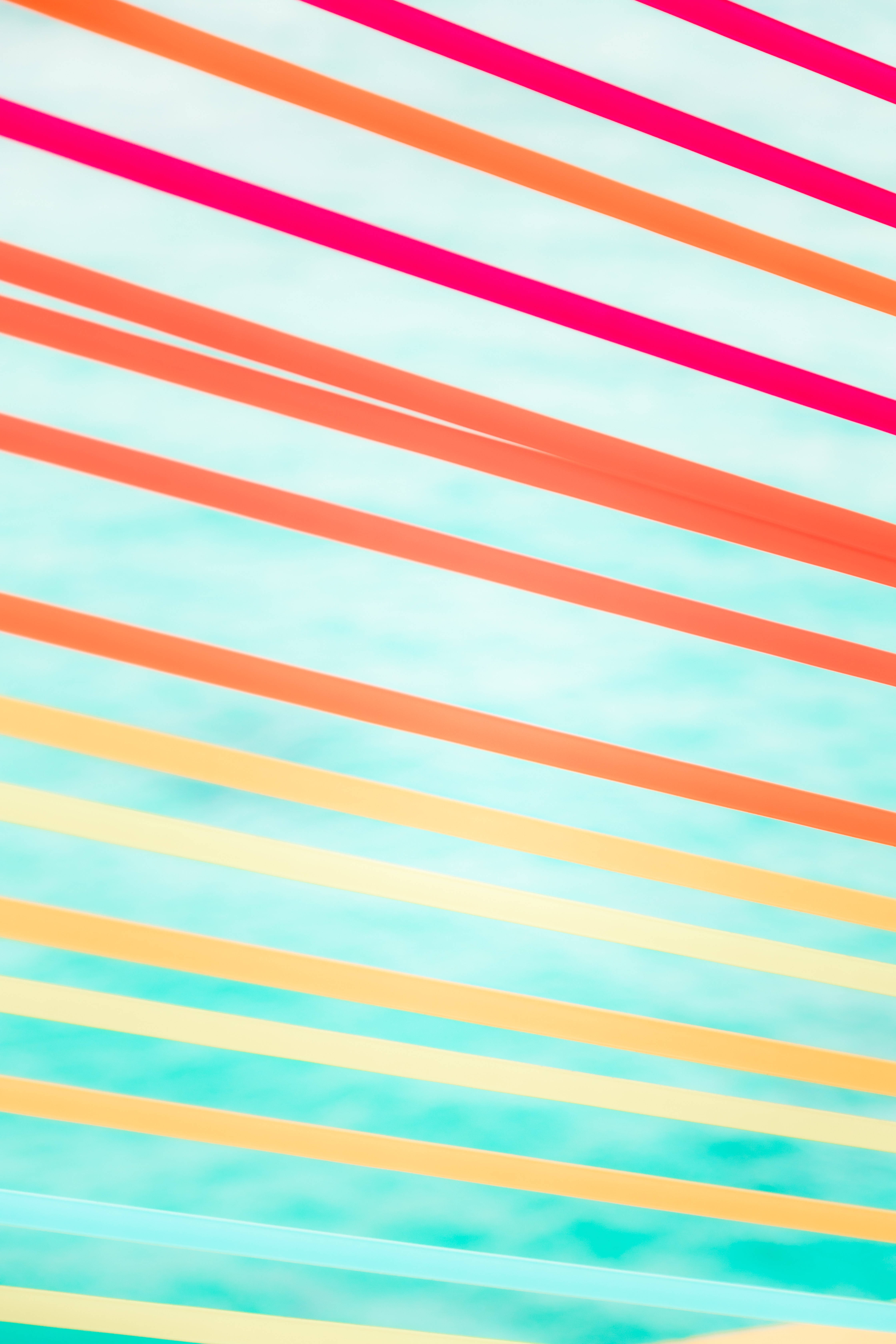 colorful diagonal striped gradient, pink, orange, 5K Phone Wallpaper