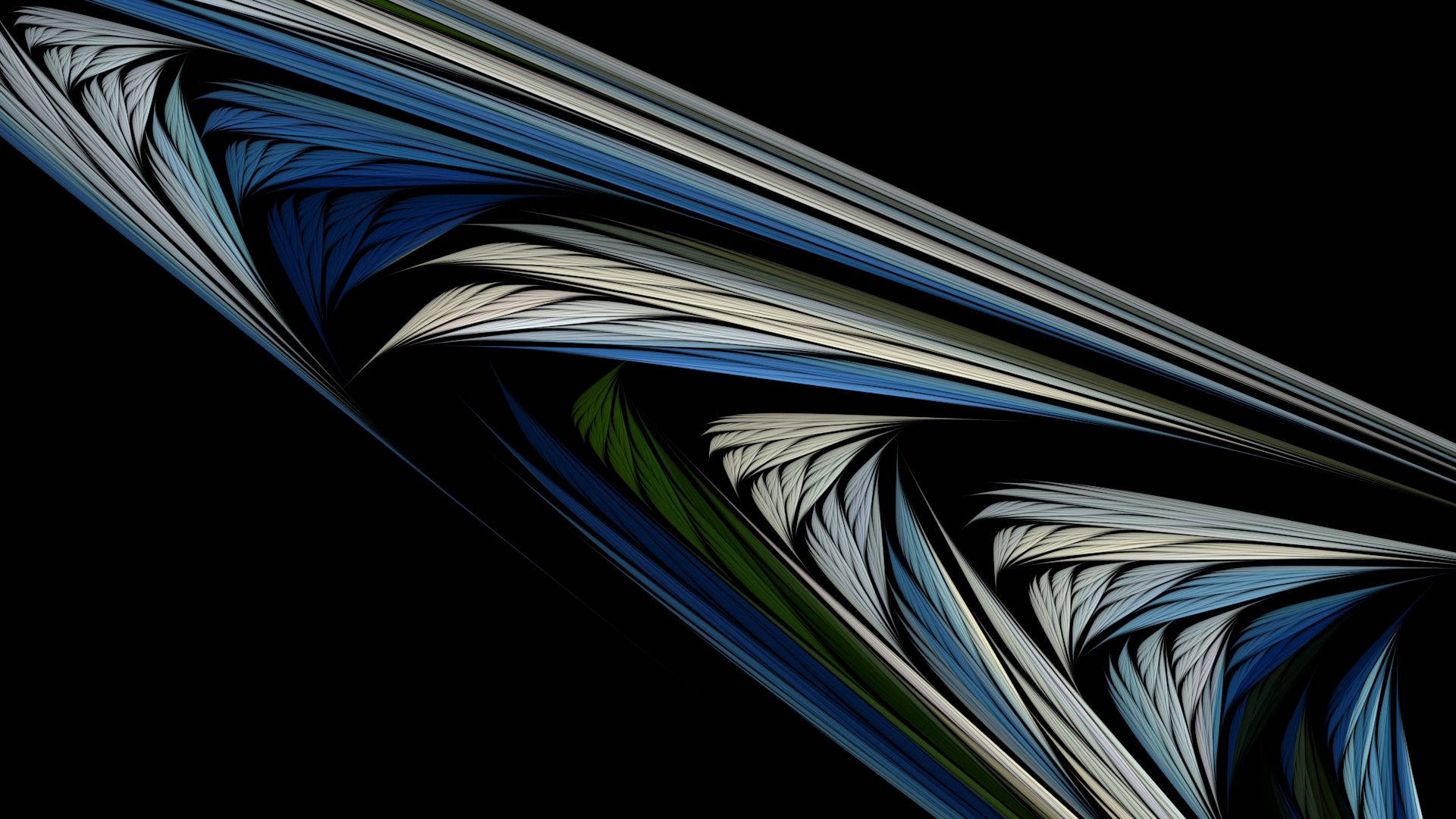 abstract striped fractal waves, blue silver, green, Full HD Desktop Wallpaper
