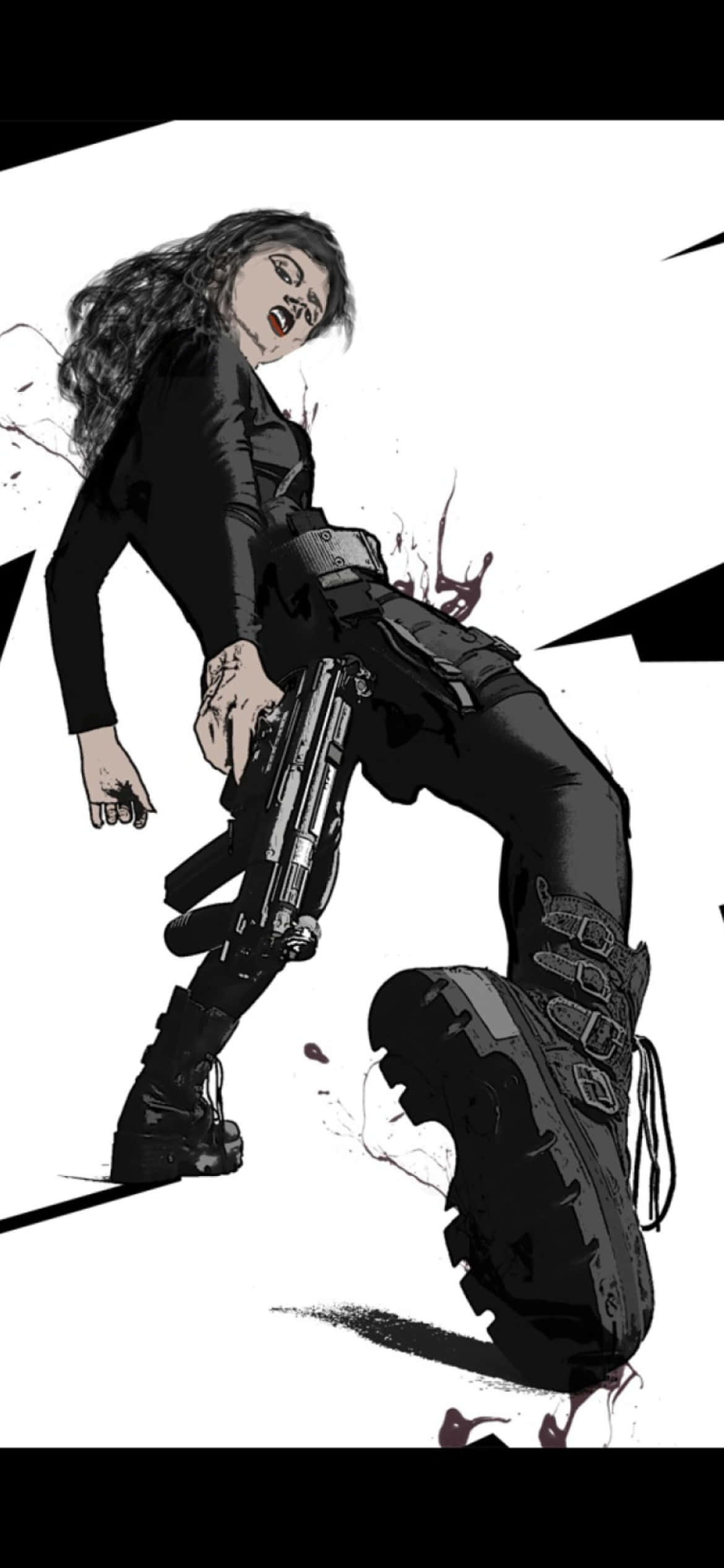 Strong Woman, black, combat gear, Full HD Phone Wallpaper
