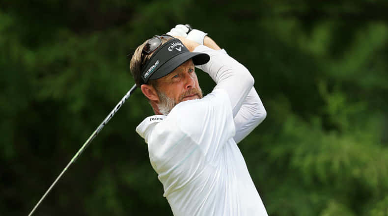 Stuart Appleby, white shirt, black visor, SD Desktop Wallpaper