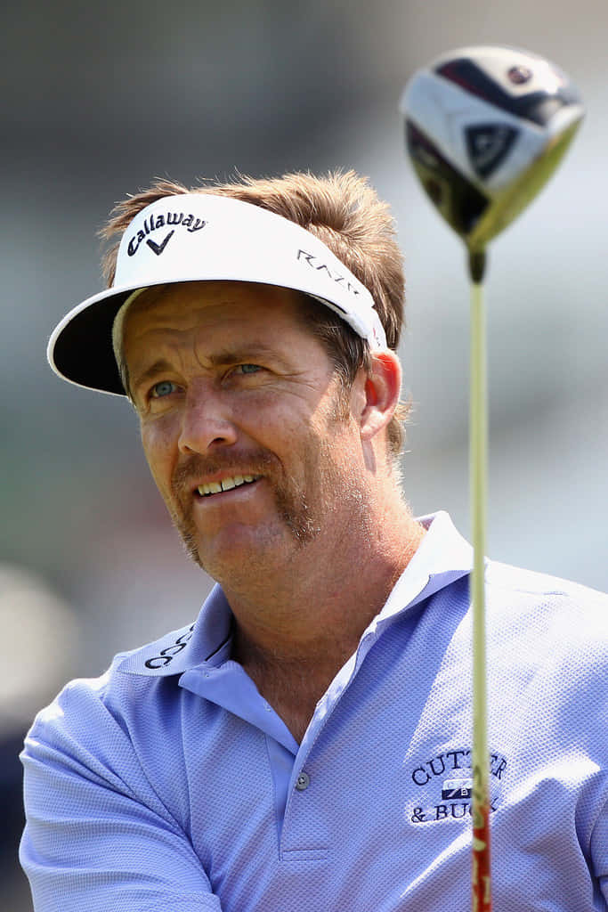 Stuart Appleby, mustache, light blue polo, SD Phone Wallpaper