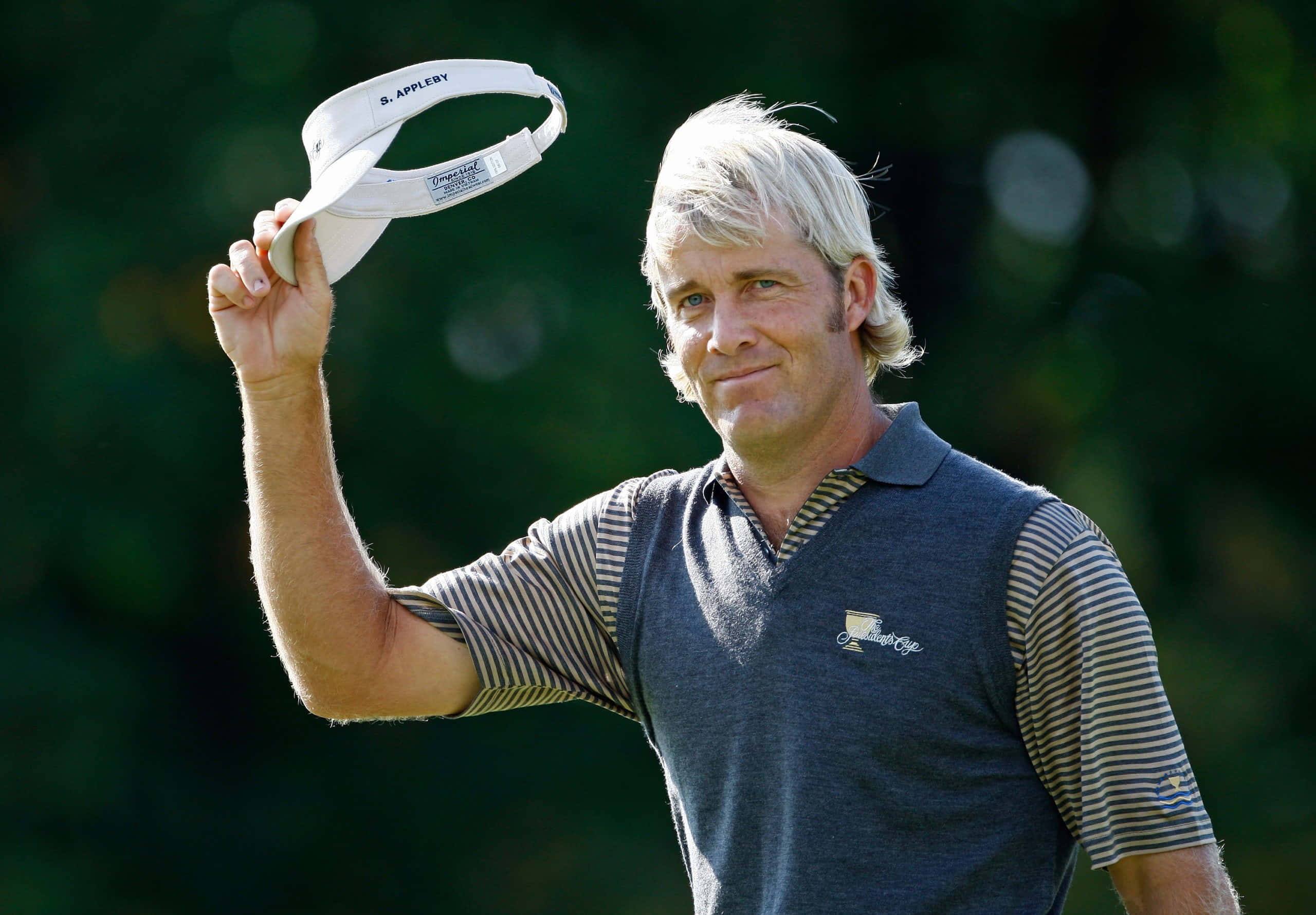 Stuart Appleby, branded visor, white hair, 2K Desktop Wallpaper