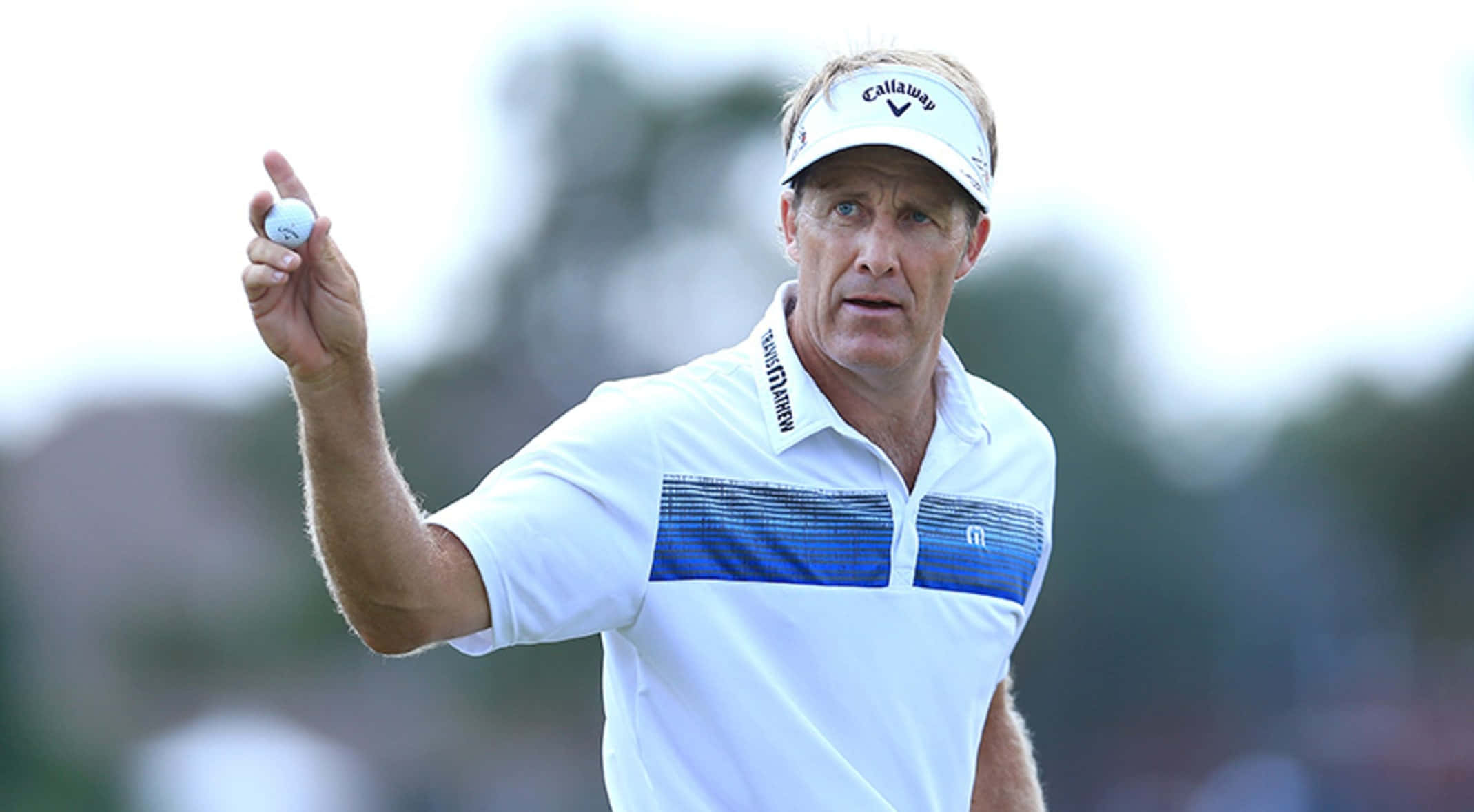 Stuart Appleby, golf ball, white and blue polo, Full HD Desktop Wallpaper