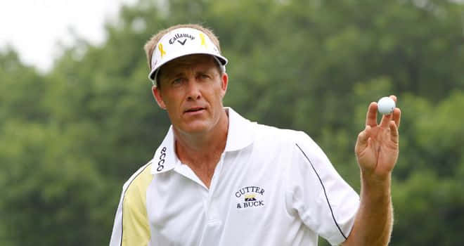 Stuart Appleby, golf ball, white Cutter and Buck polo, SD Desktop Wallpaper
