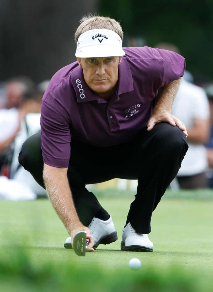 Stuart Appleby, purple shirt, lush green fairway, SD Phone Wallpaper