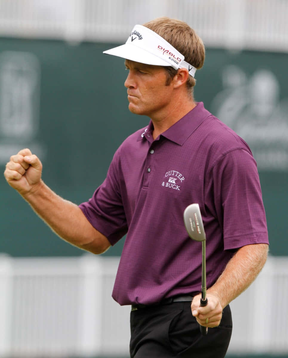 Stuart Appleby, purple polo, white visor, SD Phone Wallpaper