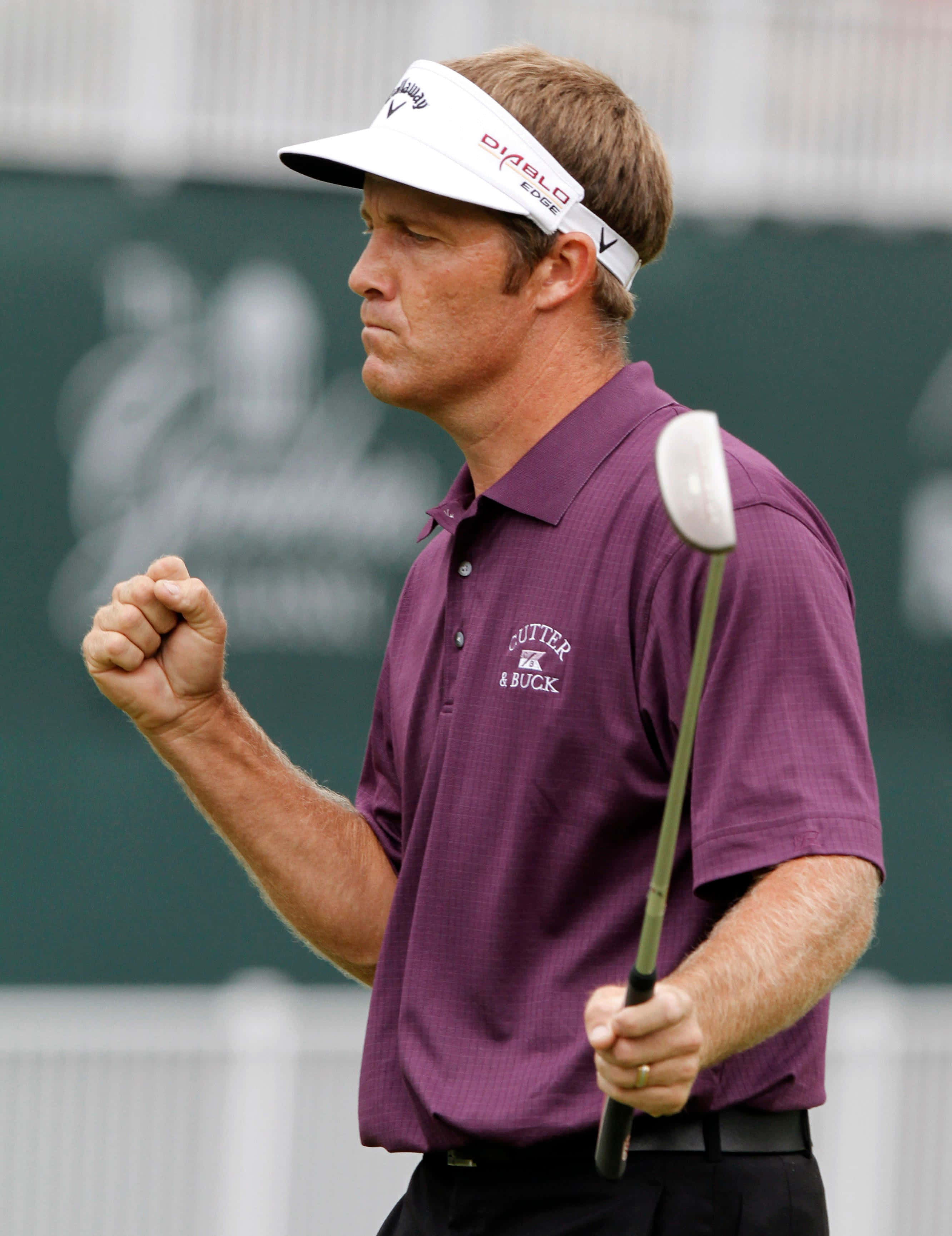 Stuart Appleby, purple shirt, white visor, 2K Phone Wallpaper