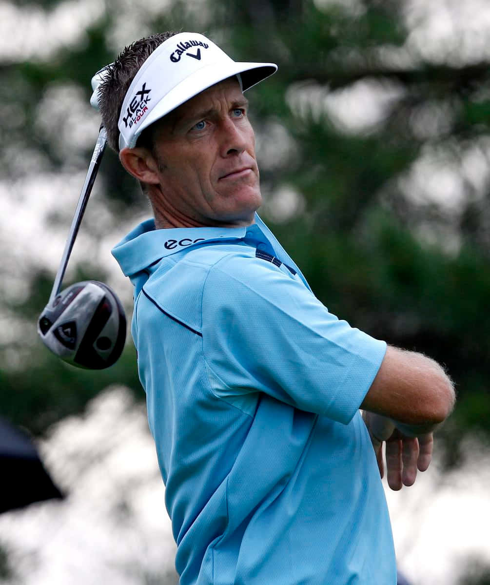 Stuart Appleby, golf swing, light blue shirt, SD Phone Wallpaper