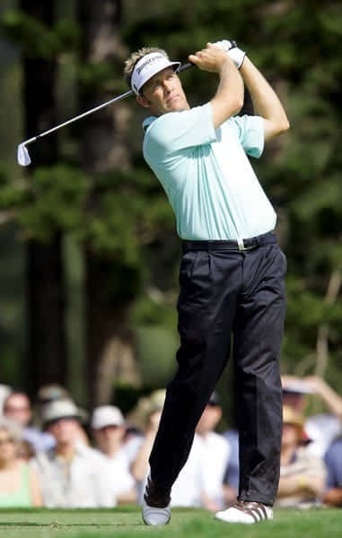 Stuart Appleby, golf club swing, light blue shirt, SD Phone Wallpaper