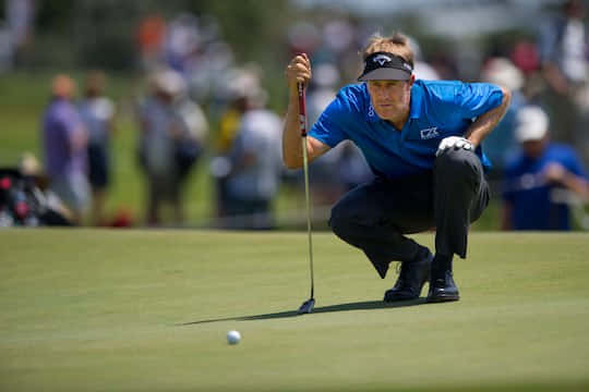 Stuart Appleby, blue shirt, sunlit green, SD Desktop Wallpaper