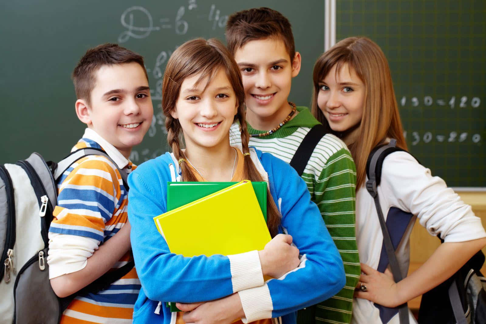 classroom, chalkboard, math equations, HD Desktop Wallpaper