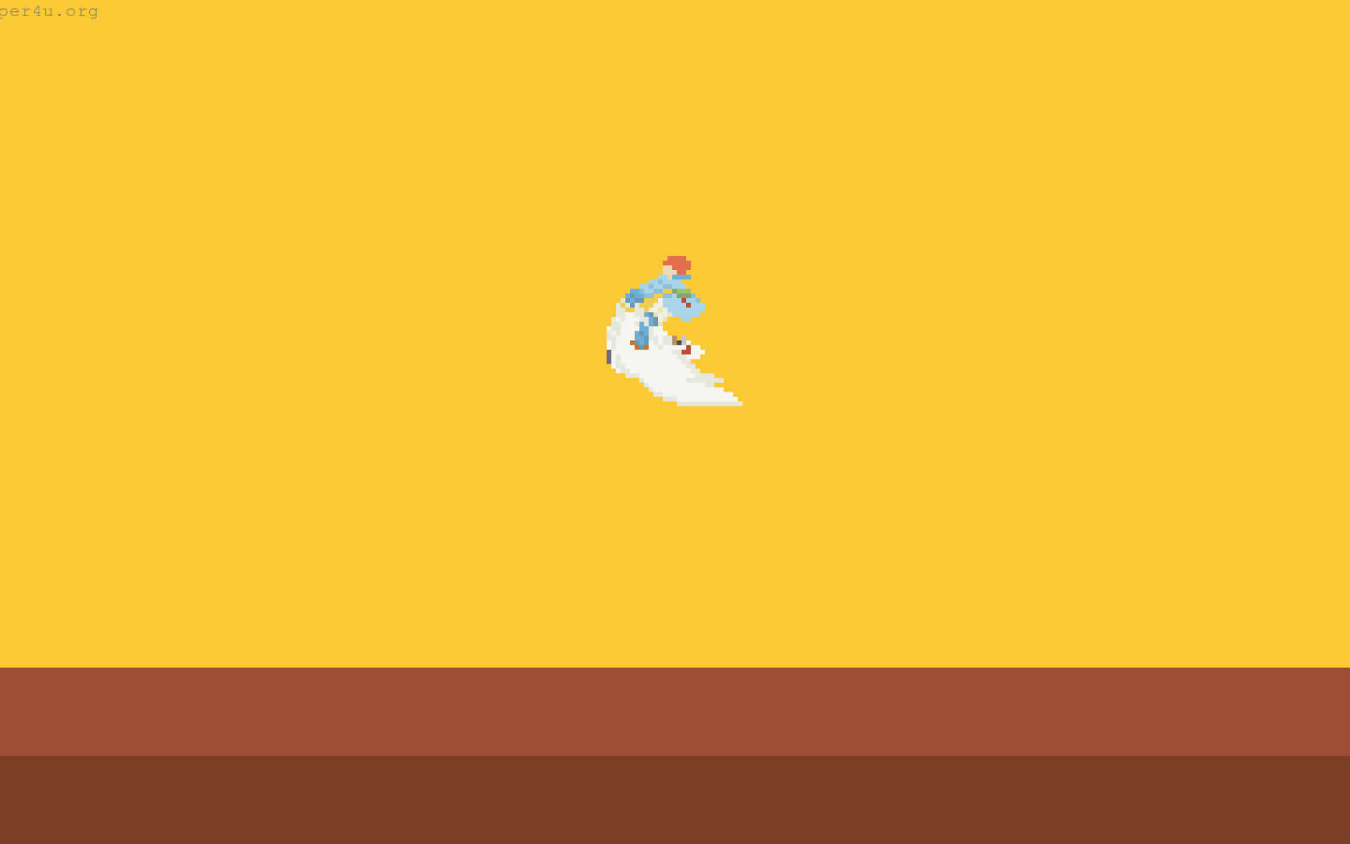 Studio Ghibli, pixelated character, white creature, Full HD Desktop Wallpaper